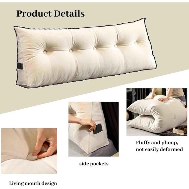 Cuscino Bracciolo Divano Rettangolare - Morbido E Lavabile Per Testa E Schiena 15x45cm - Foto 11