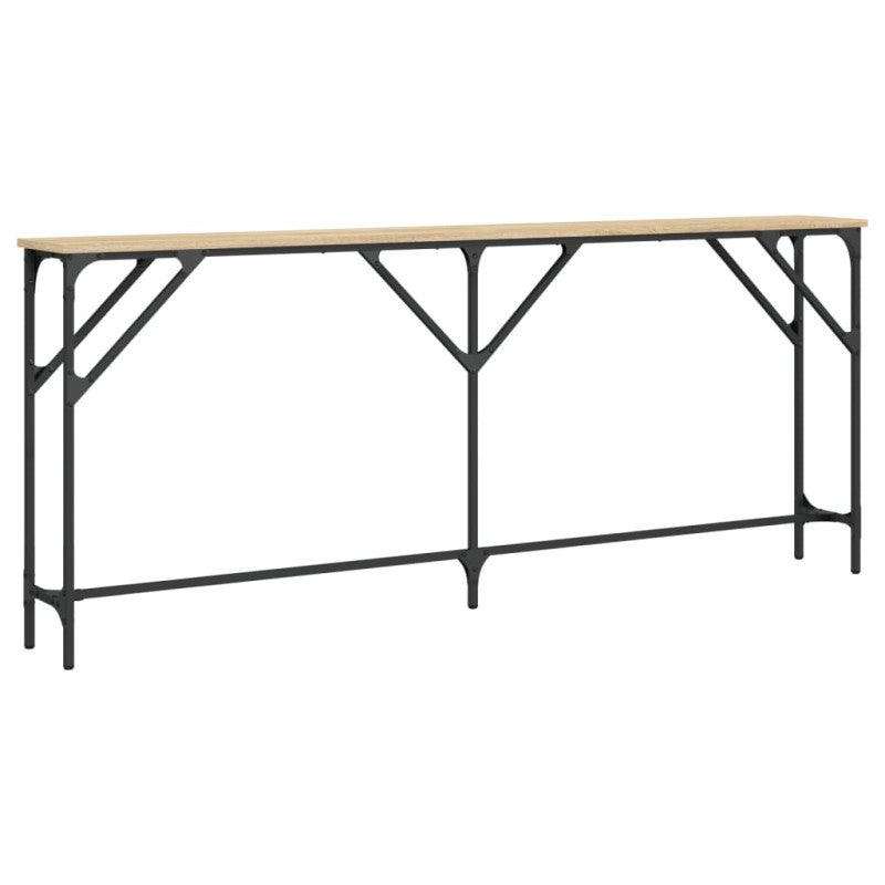 Table console chêne sonoma 180x23x75 cm bois d ingénierie - 6