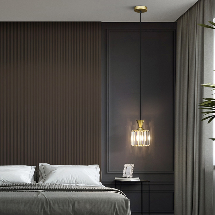 Lustre LED moderno, candeeiro de teto em cristal, candeeiro suspenso com altura ajustável, 3 temperaturas de cor 3000K-6000K (φ13cm, redondo) - 9