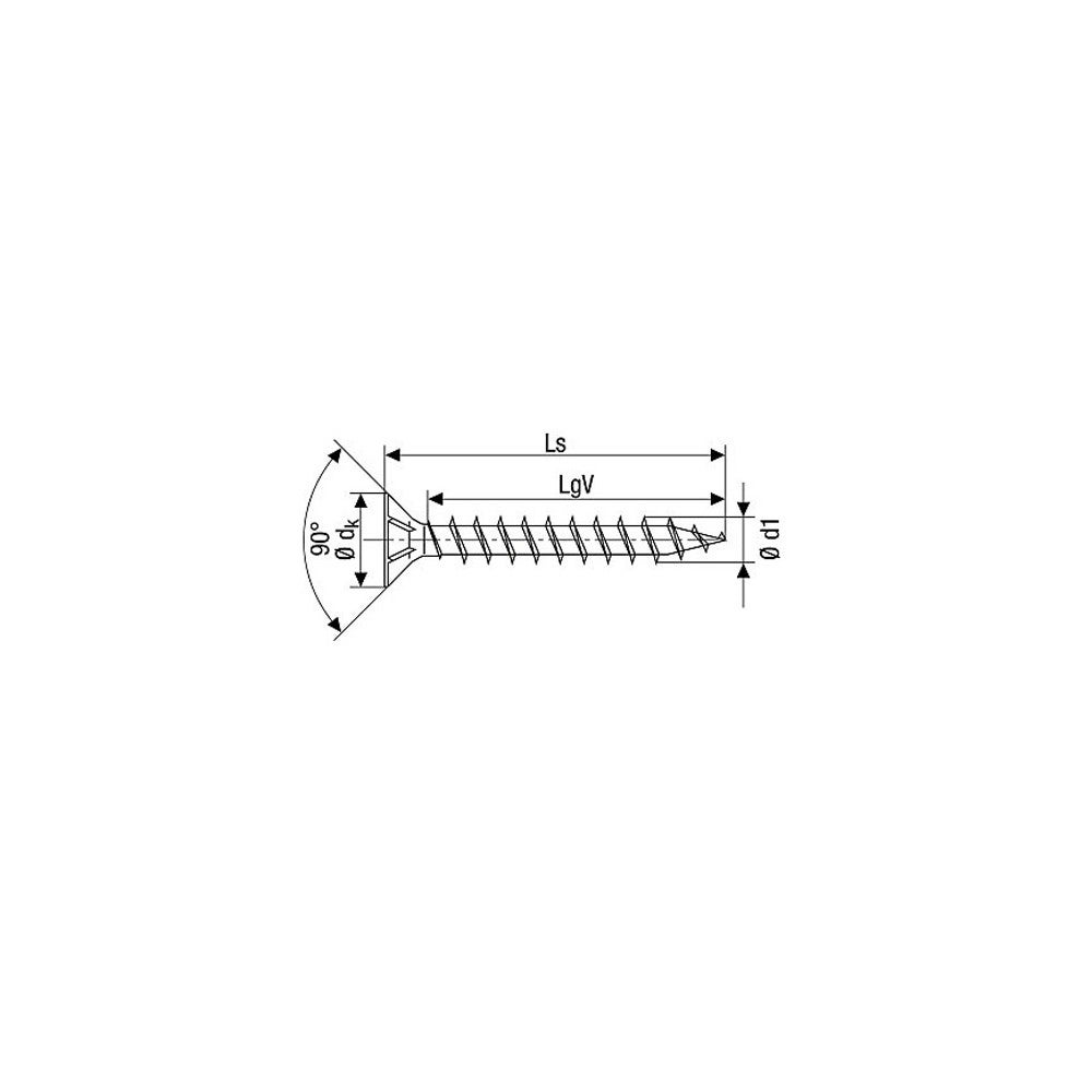 Vis à bois SPAX WIROX 4,5 x 20 mm tête fraisée Pozidriv boîte 1000 - 2