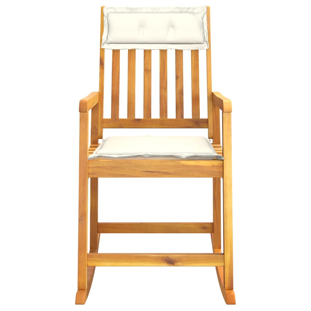 Chaise à bascule avec coussin | Rocking chairs | Fauteuil à bascule | Fauteuil de relaxation bois massif d'acacia612516 - 3
