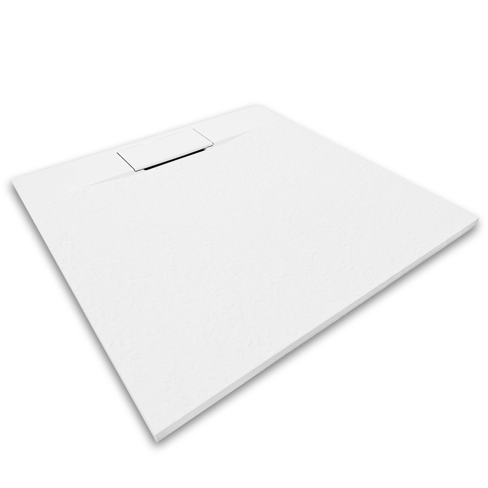 POLAR Receveur de douche 90 x 90 cm Blanc extra-plat effet pierre antidérapant + bonde incluse - 2