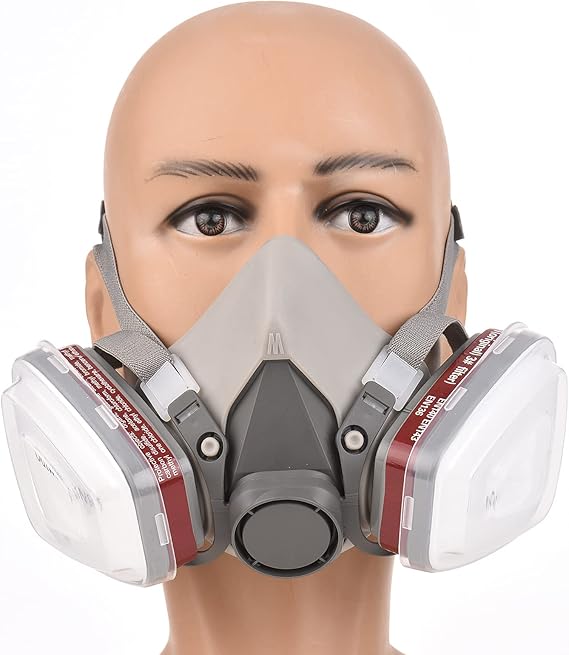 Máscara Respiratória Reutilizável Meia-Máscara 6200 com Óculos de Proteção para Pintura, Soldadura, Polimento e Trabalho em Madeira - 3
