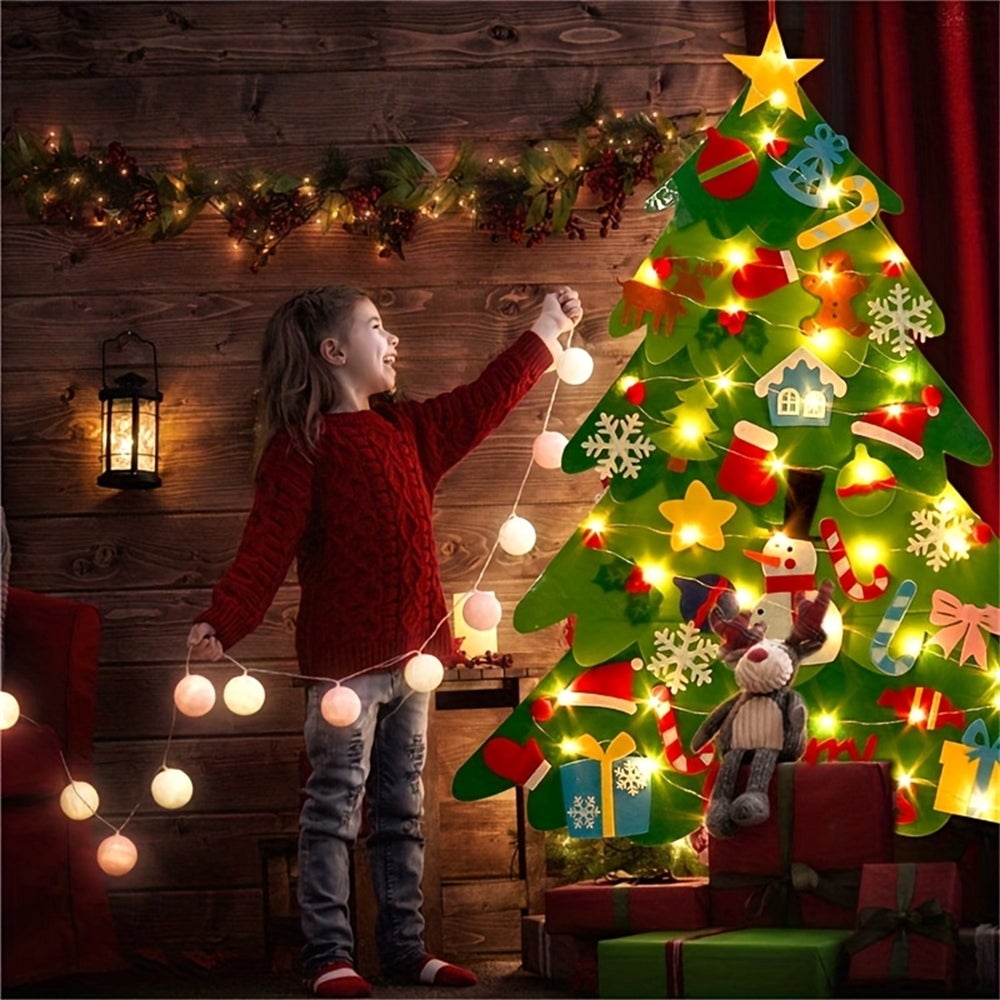 Sapin de Noël - Type B - Feutre - Vert - Décoration intérieure - Pour enfants - Maison