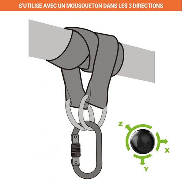 Sangle d'Ancrage avec dés aux extrémités - 1,5 m - FA6000415 - 2