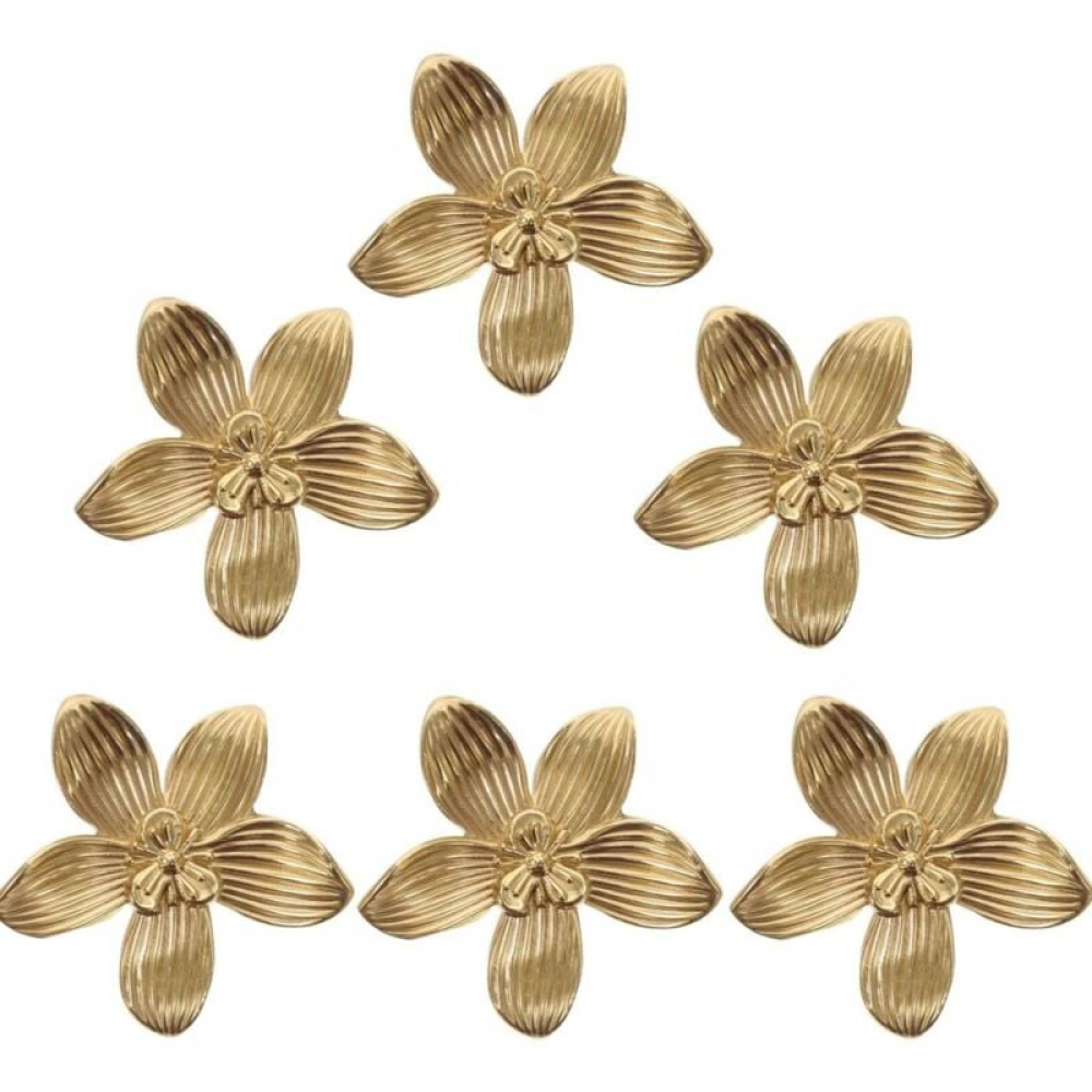 Uchwyty meblowe - do szuflad, szafek - mosiężne - 6 sztuk - 61*61*18 mm - złote
