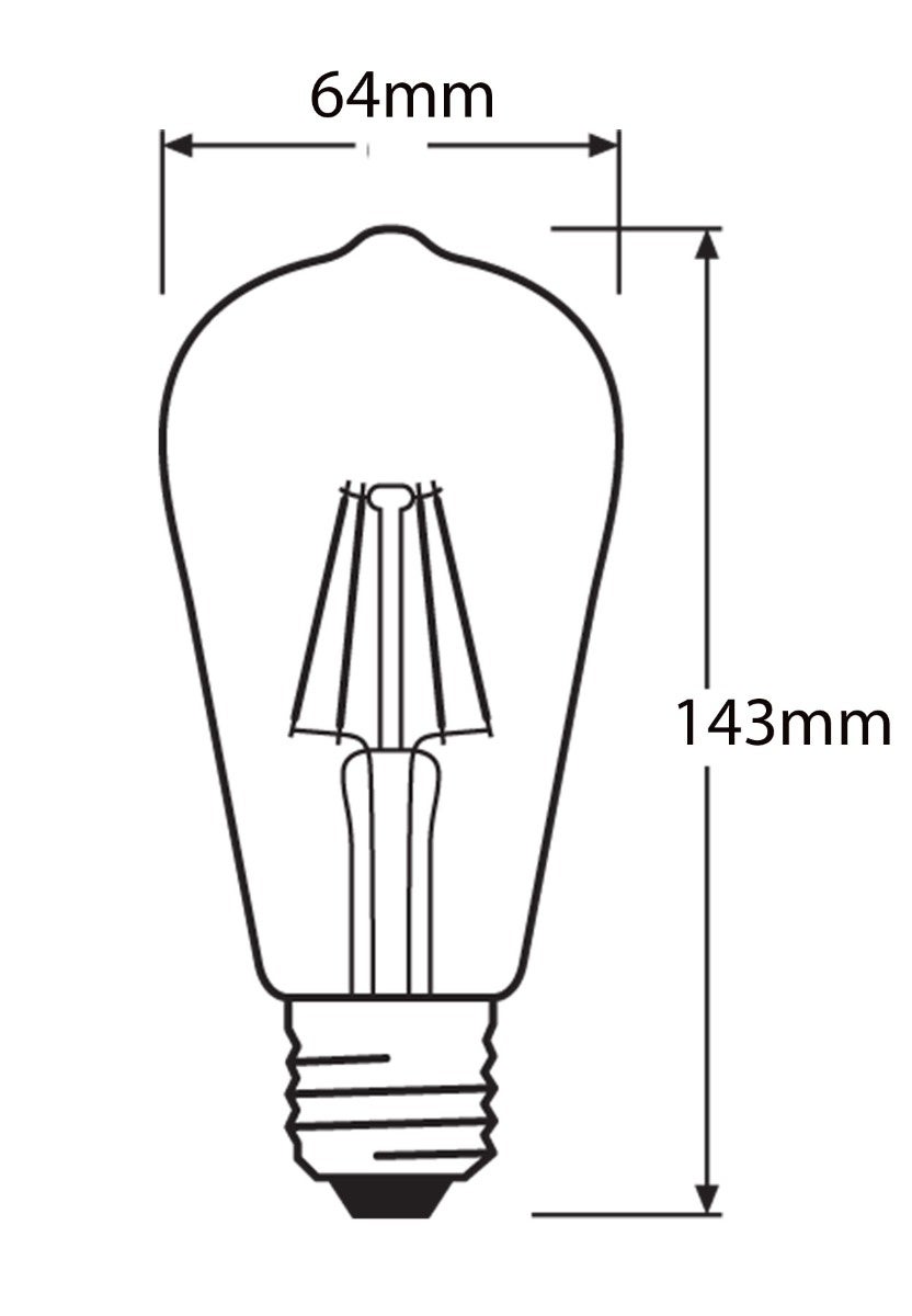 OSRAM 1906 Edizione d'epoca, E27-base vetro dorato ,Bianco caldo (2400K), 725 Lumen, sostituzione delle lampade 55W, dimmerabile, 2-Confezione - 8