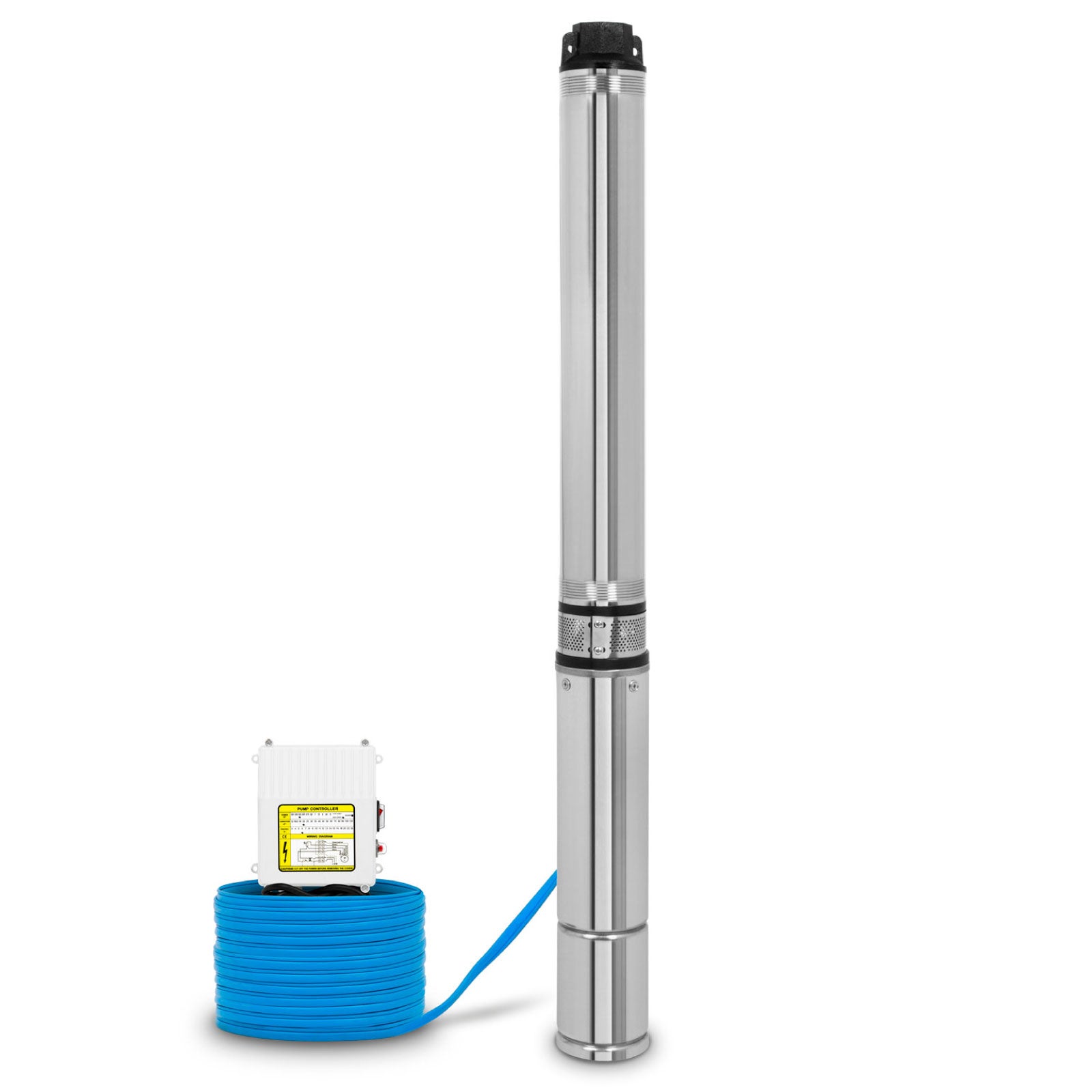 Hebitod Pompe de puits profond, volume de refoulement : 4000 l/h, 1100 W, pompe de puits en acier inoxydable avec électrique intégré, profondeur d' immersion : 70 m, 8,1 bar