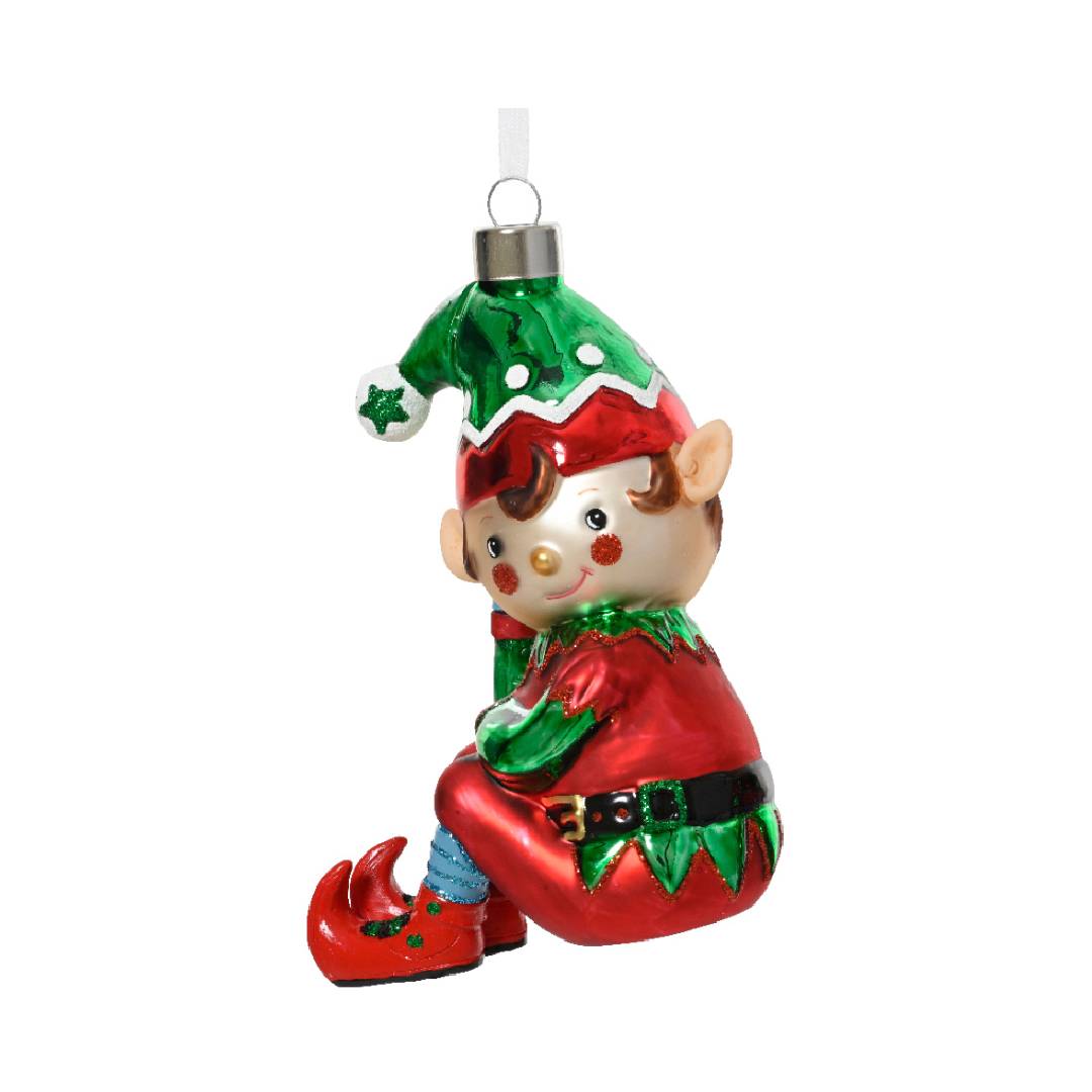 Décoration de sapin de Noël elfe de 11,5 cm avec yeux ouverts - 2