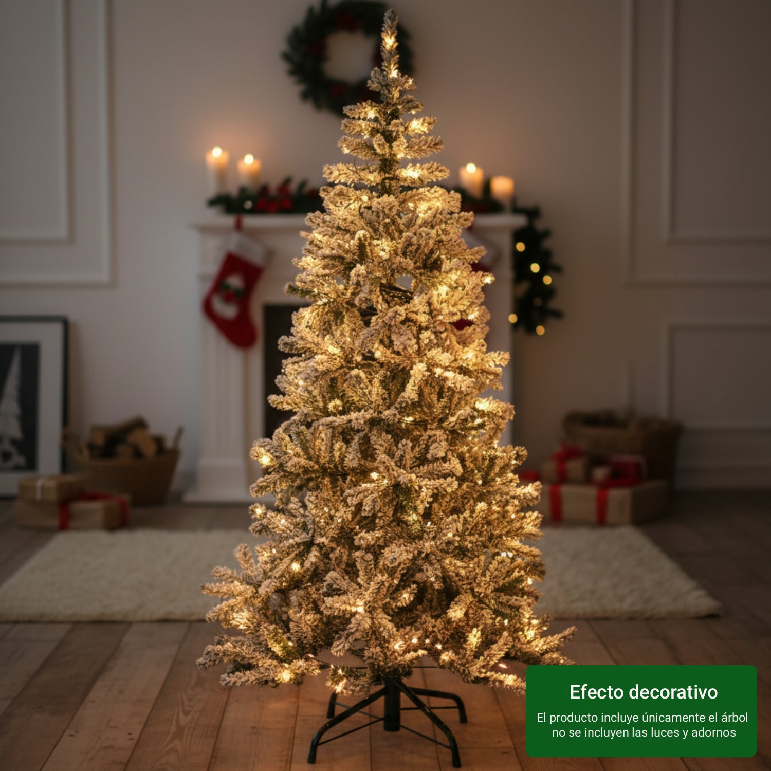 Árvore de Natal artificial com neve branco 210cm - 4