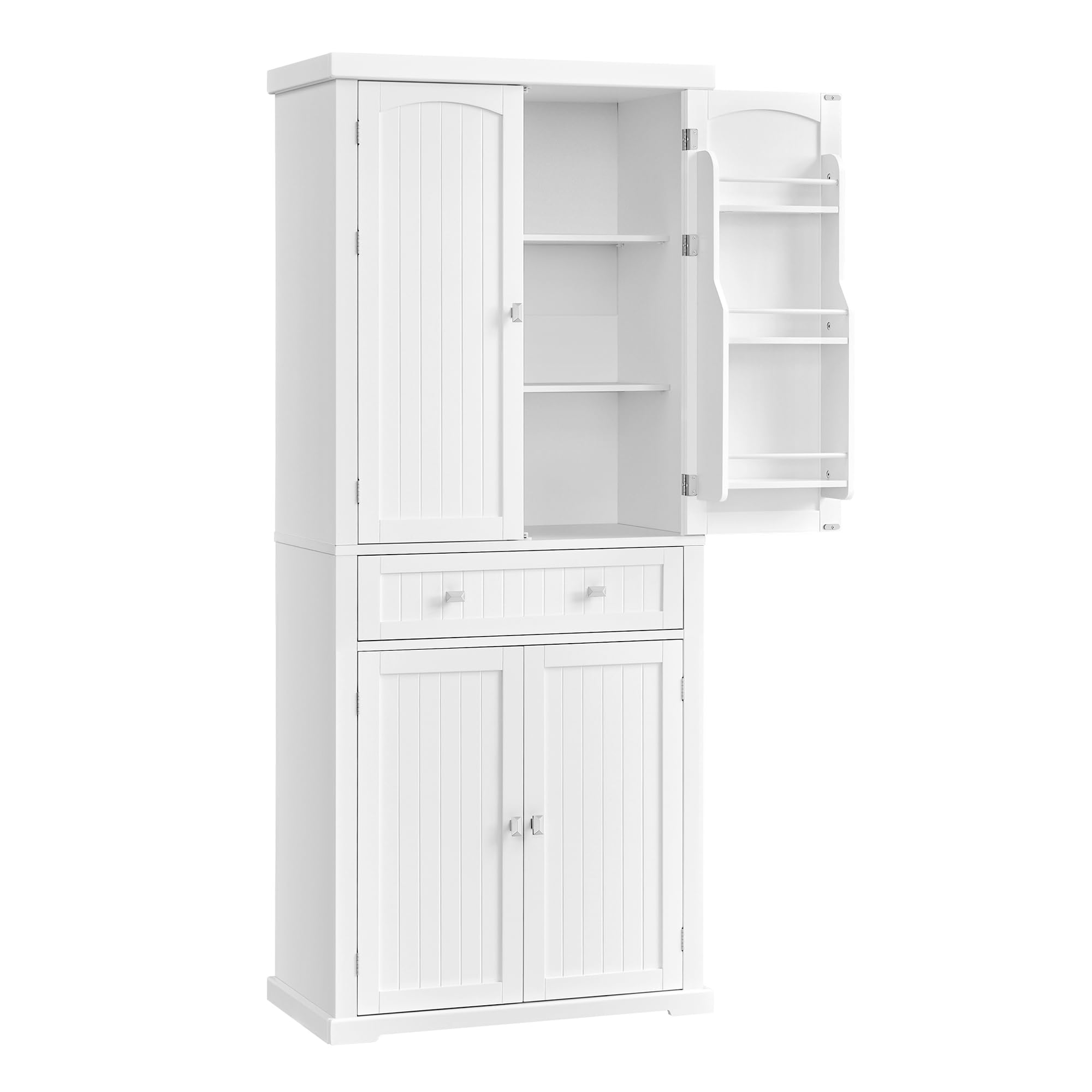 Vasagle Blanco Armario Alto De Cocina 182,1 Cm Armario Independiente 4 Estantes Ajustables - Imagen 3