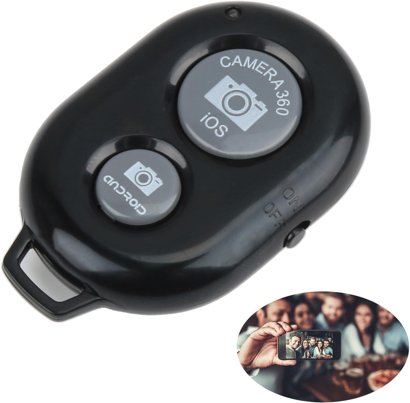 Disparador Bluetooth Para Selfies Y Fotos Grupales - Control Remoto Sin App, Compatible IOS Y Android