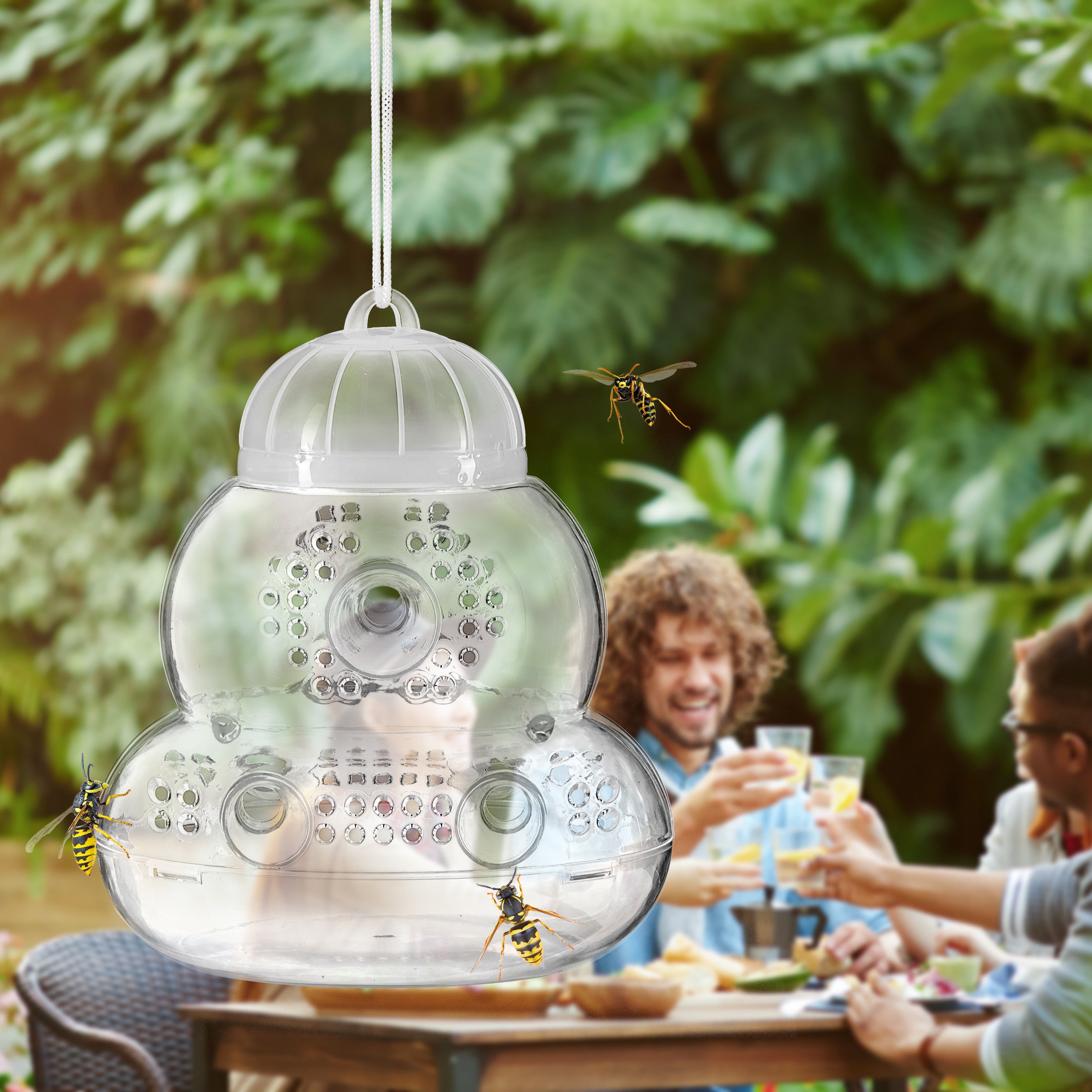 2 Pièges à Guêpes Relaxdays - Transparents - à Suspendre Ou Poser - Sans Appât