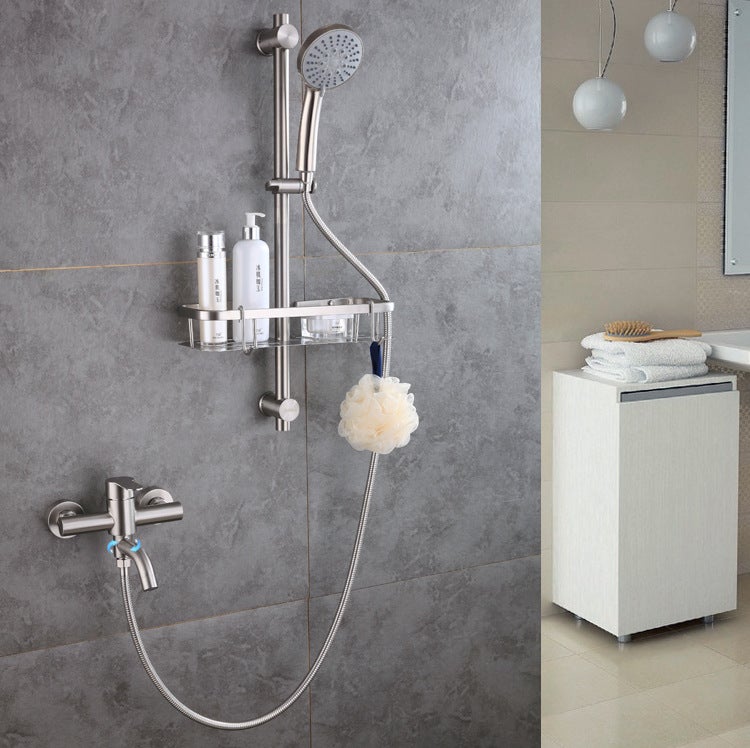 de bains d’acier inoxydable robinets à bac de douche le mur de la salle de bain en triple robinet d’un mélange de vannes sombre - 5