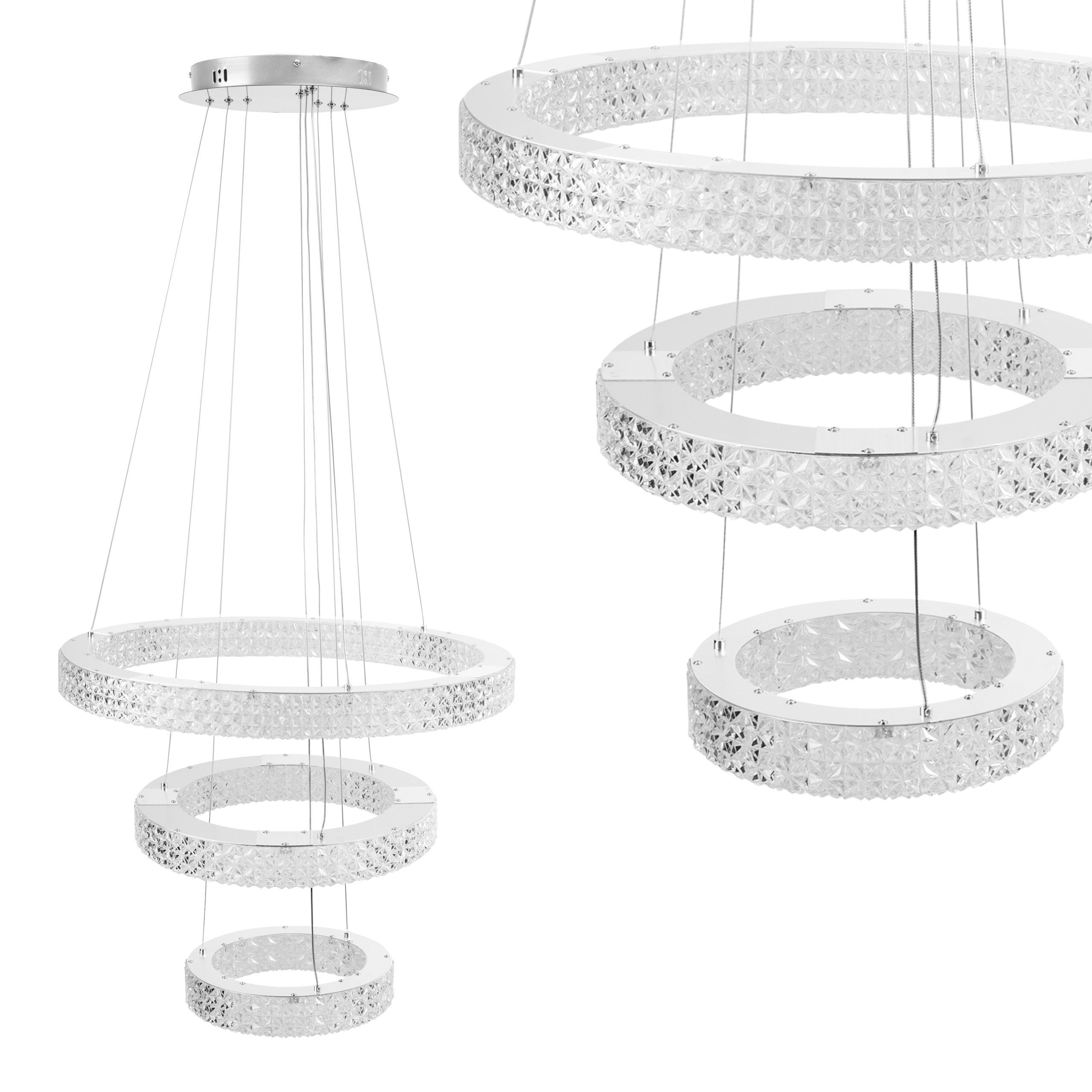 Lampa Sufitowa Wisząca Kryształowa Led Toolight Ms008-Cp Chrom