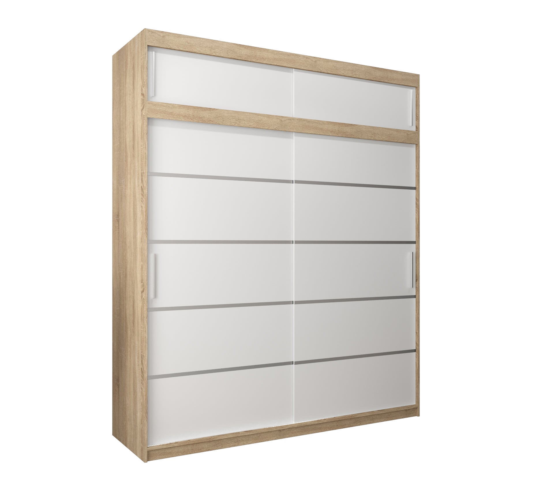 Szafa przesuwna z nadstawką garderoba Verona 1 200 x 62 x 240 cm Sonoma + Biały - Abiks Meble