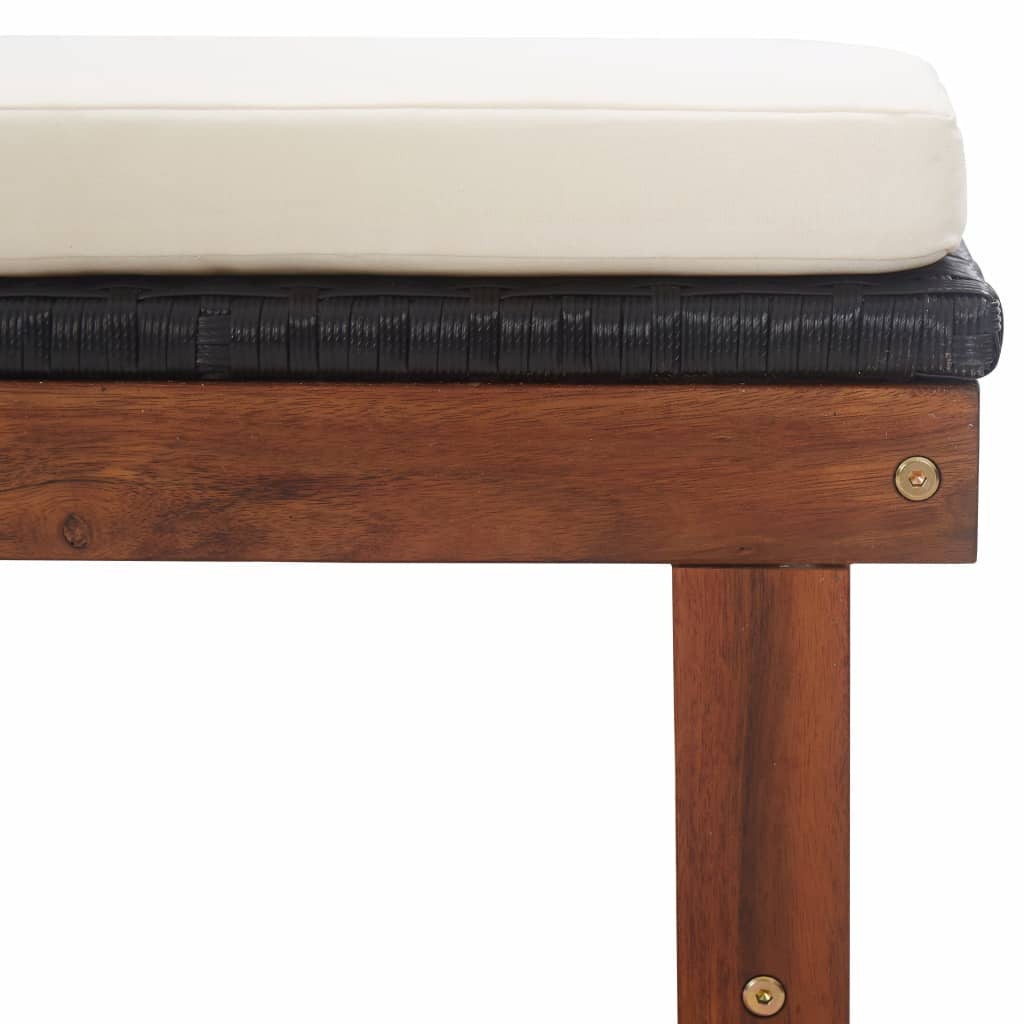 Chaise longue et coussin Résine tressée et bois d'acacia Gris - 9