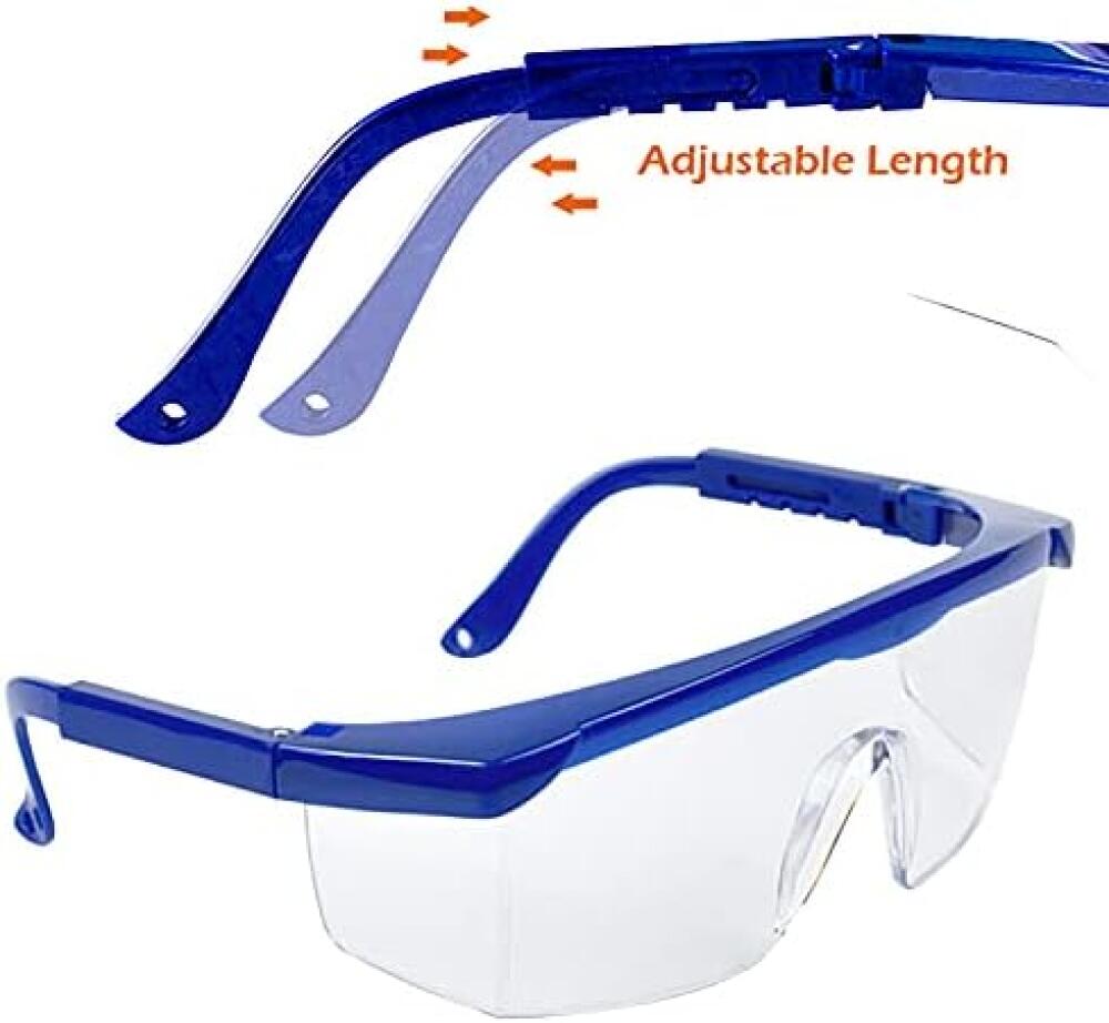 Lunettes de Sécurité,3 PCS Lunettes de Protection Anti-buée Cadres Bleus Lunettes UV Protection pour Enfants Adultes avec Lentilles PC et Plus Epaisse - 4