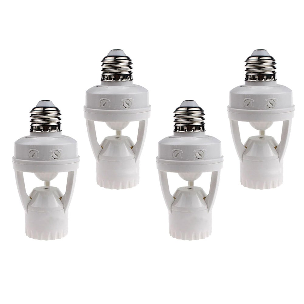 4 sztuki gniazd oświetleniowych aktywowanych ruchem, 110-240V E27, wkręcane, z czujnikiem ruchu włączania/wyłączania, do istniejących lamp