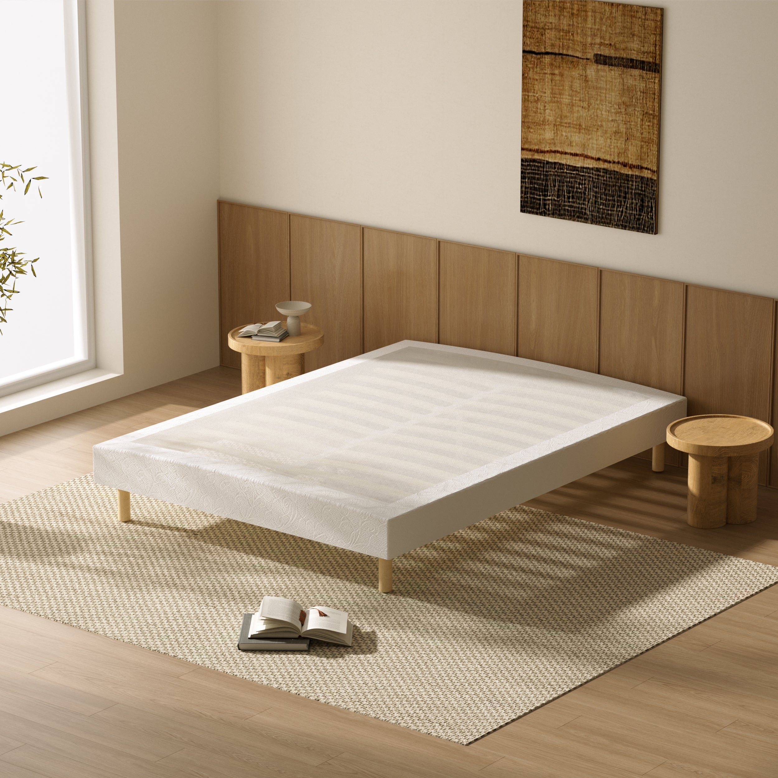TEENO Ensemble Matelas à ressorts+ Lit Sommier Tapissier Déco 140x190cm, Epaisseur du Matelas 22cm - 9
