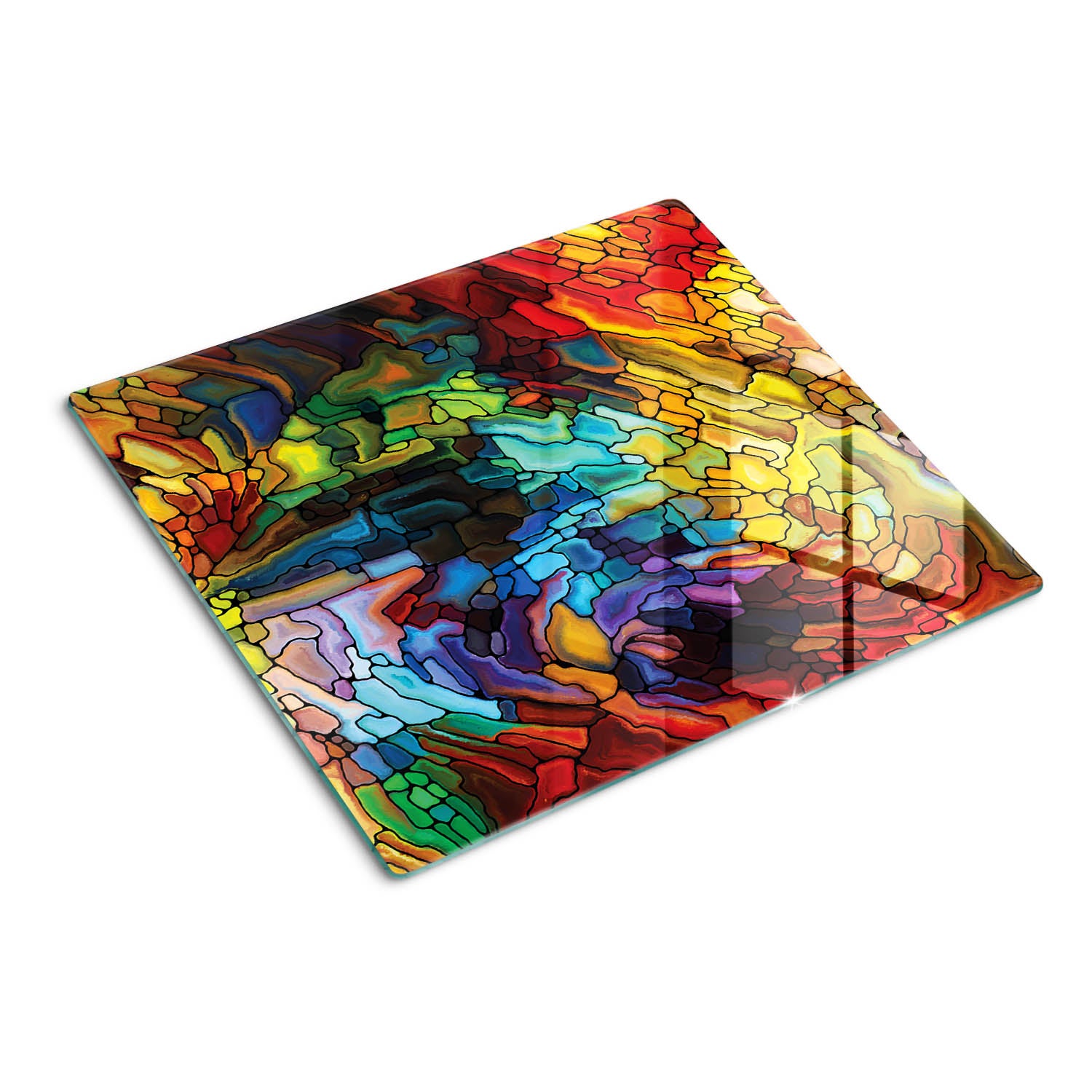 Szklana deska do krojenia Tulup Kształt prostokątny - 60x52 cm - Witraż