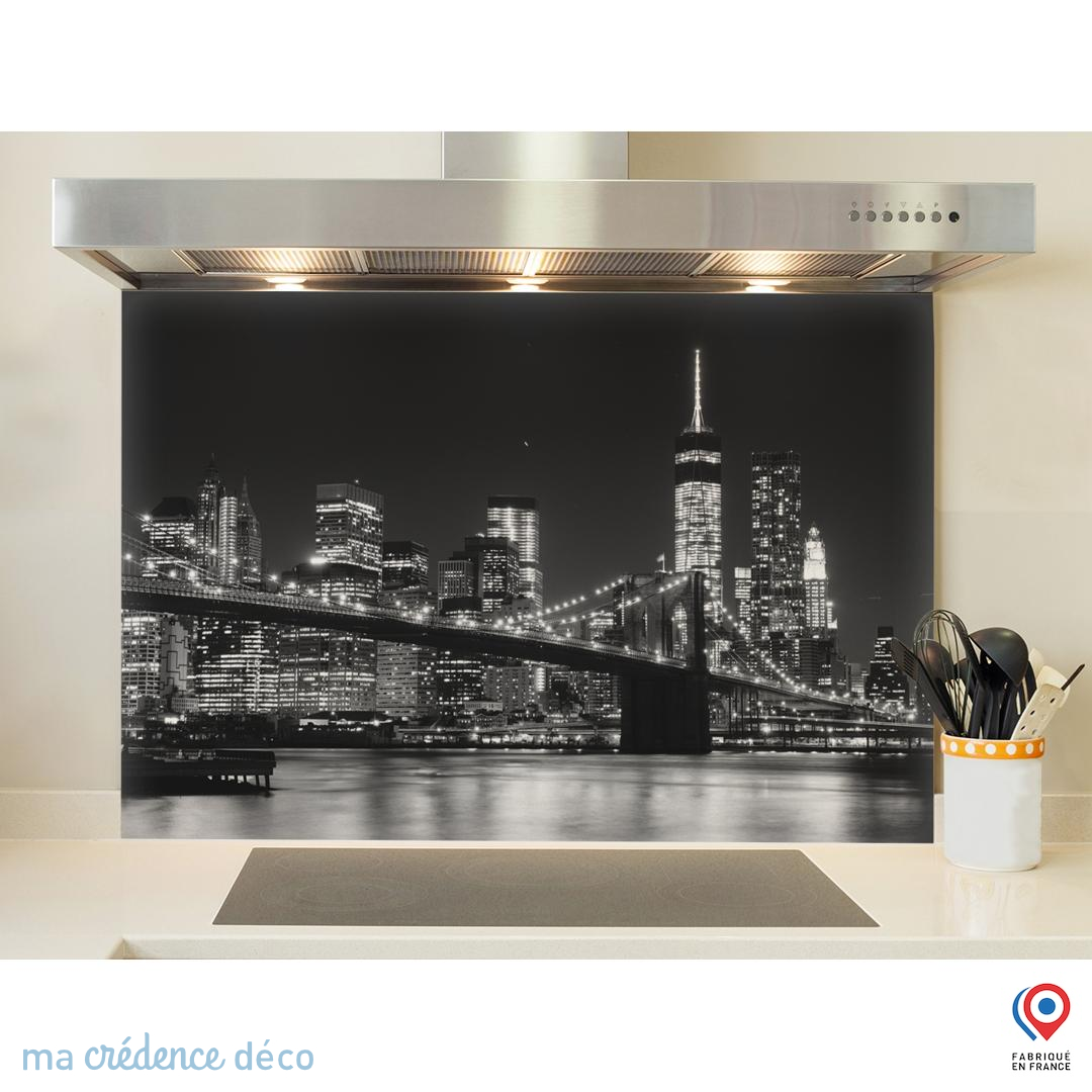Dosseret de cuisine Fond de hotte / Noir 80 x 40 cm Verre trempé