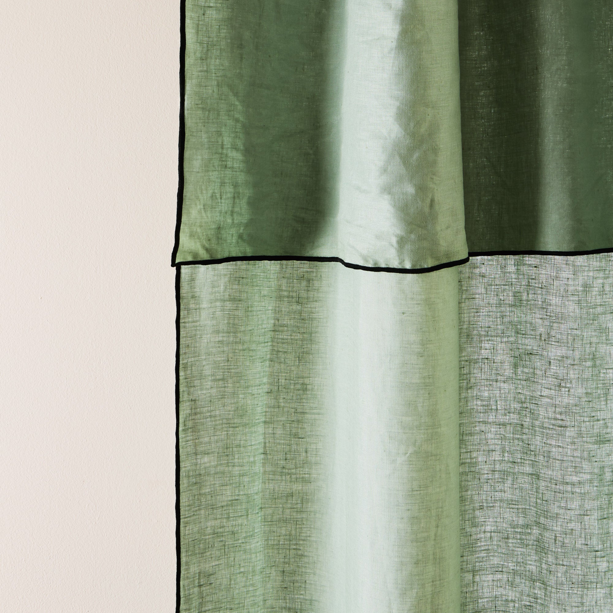 Rideau Panneau Tamisant en Lin 100% lavé légèrement froissé CARLINA Vert 200x280 cm - 4