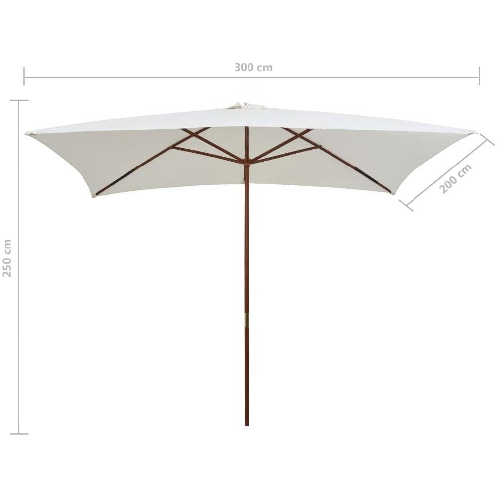 Parapluie de jardin rectangulaire 2x3 m avec mât central en bois et aérateur River - 3