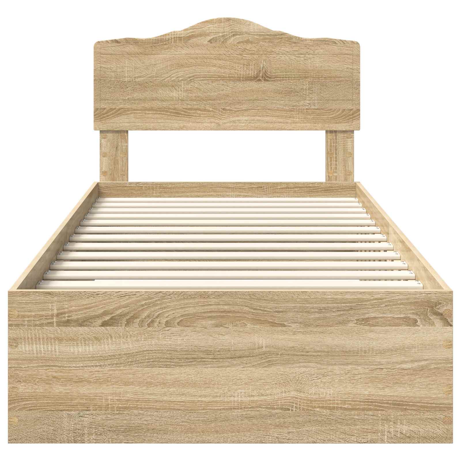 Cadre de lit chêne 70 x 190 cm panneau de bois - 7