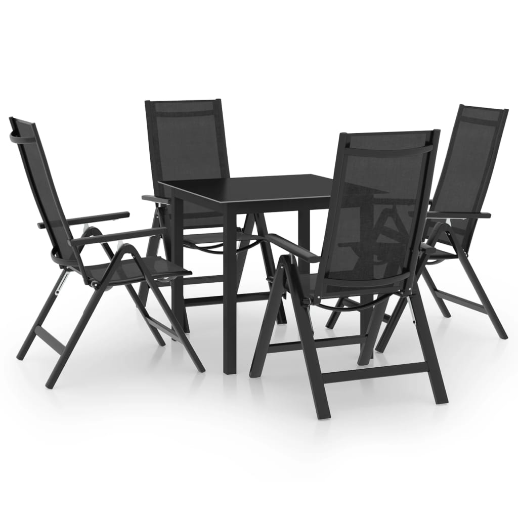 5-cz. zestaw mebli jadalnianych do ogrodu, aluminium, antracyt vidaXL