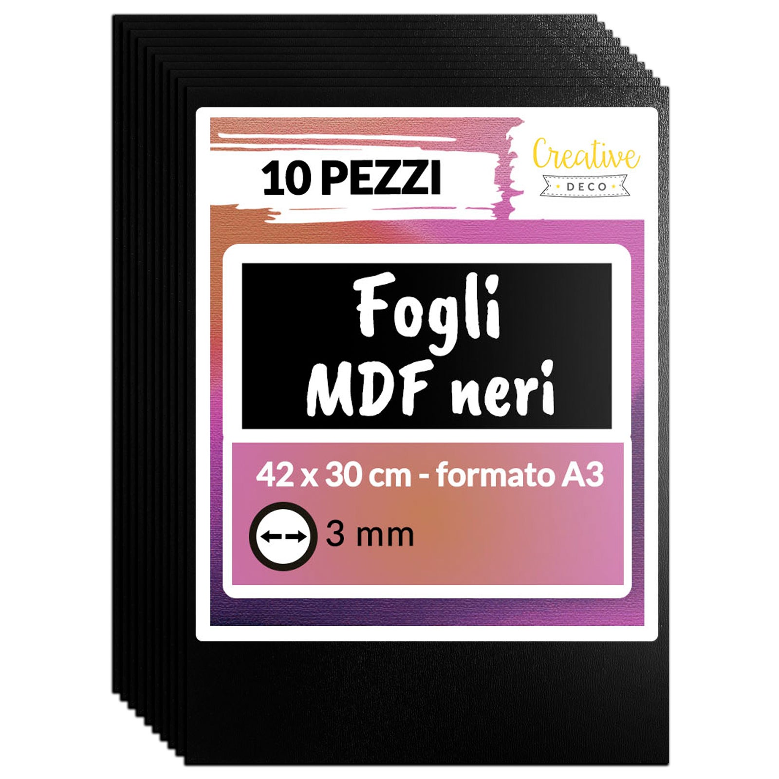 Creative Deco Targhette In Legno MDF Rettangolari 150x80 Mm, 10 Pezzi, Per Decoupage, Pittura E Pirografia