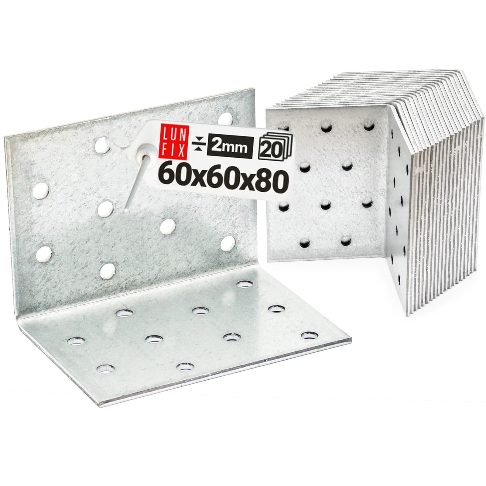 Kątownik montażowy 60x60x80x2 20szt.