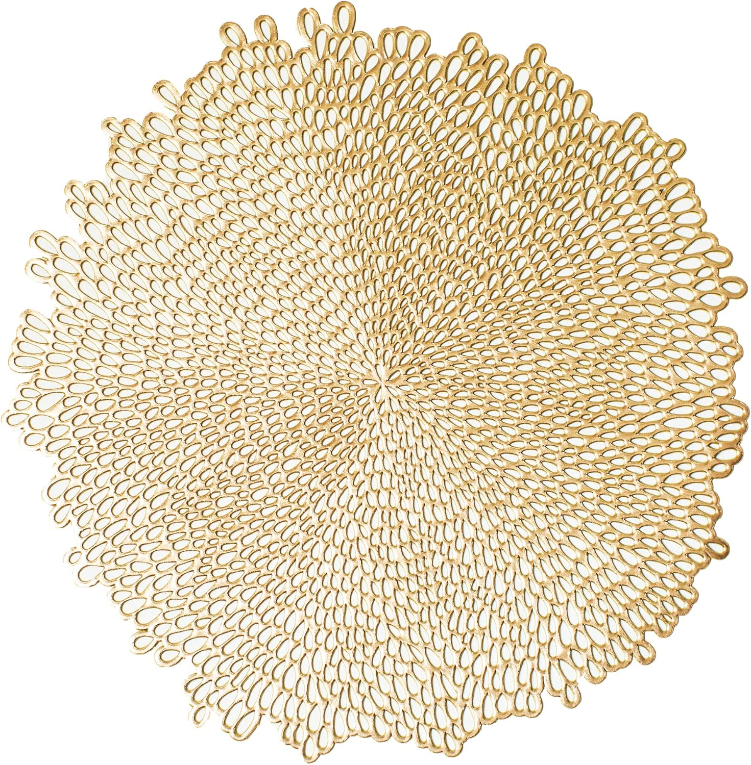 Zestaw 4 stolików kawowych z prasowanego winylu, 38 cm, złoty