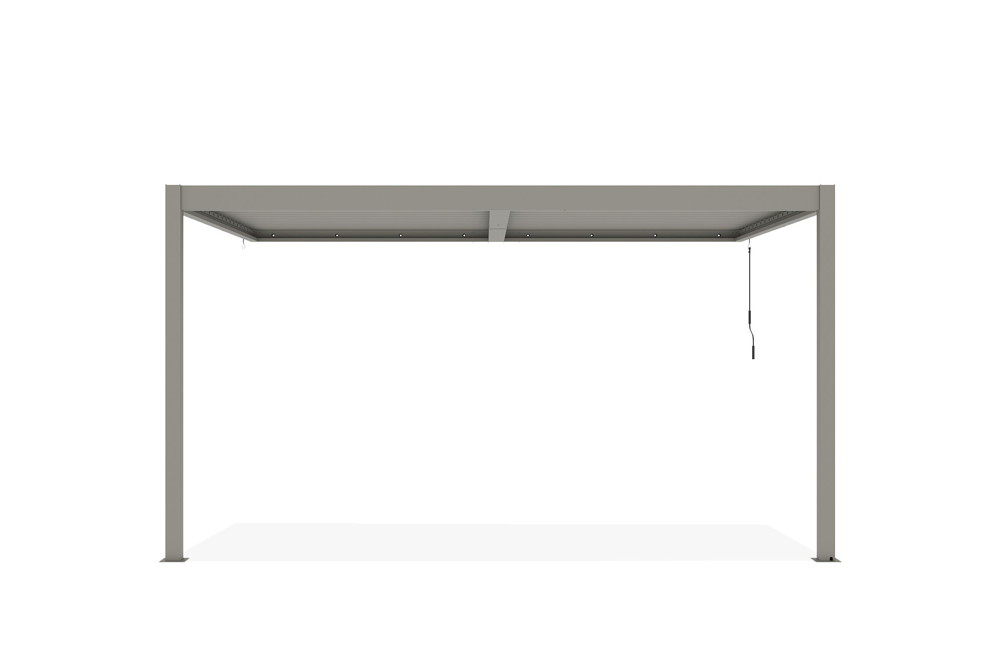 Pergola bioclimatica addossata PIANA 4x3m in alluminio tortora - lame orientabili - 4