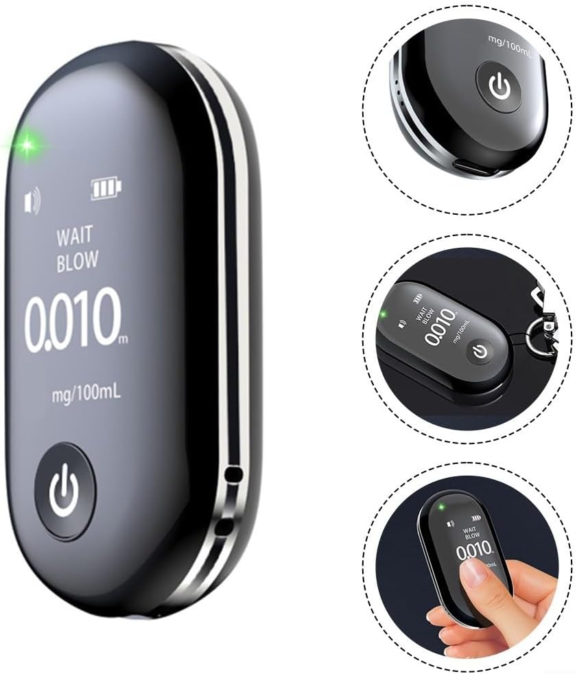 Alcootest numérique professionnel, détecteur d'alcool sans contact avec résultats rapides en 20 secondes, rechargeable via Type-C - 3