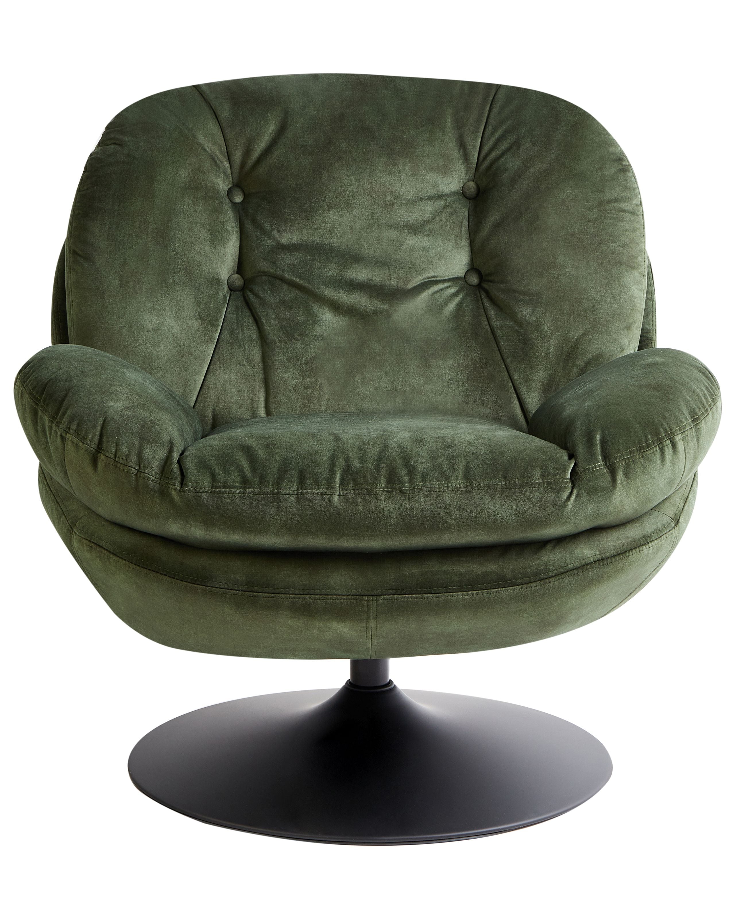 Poltrona girevole NOLVIK Velluto Verde scuro - 4