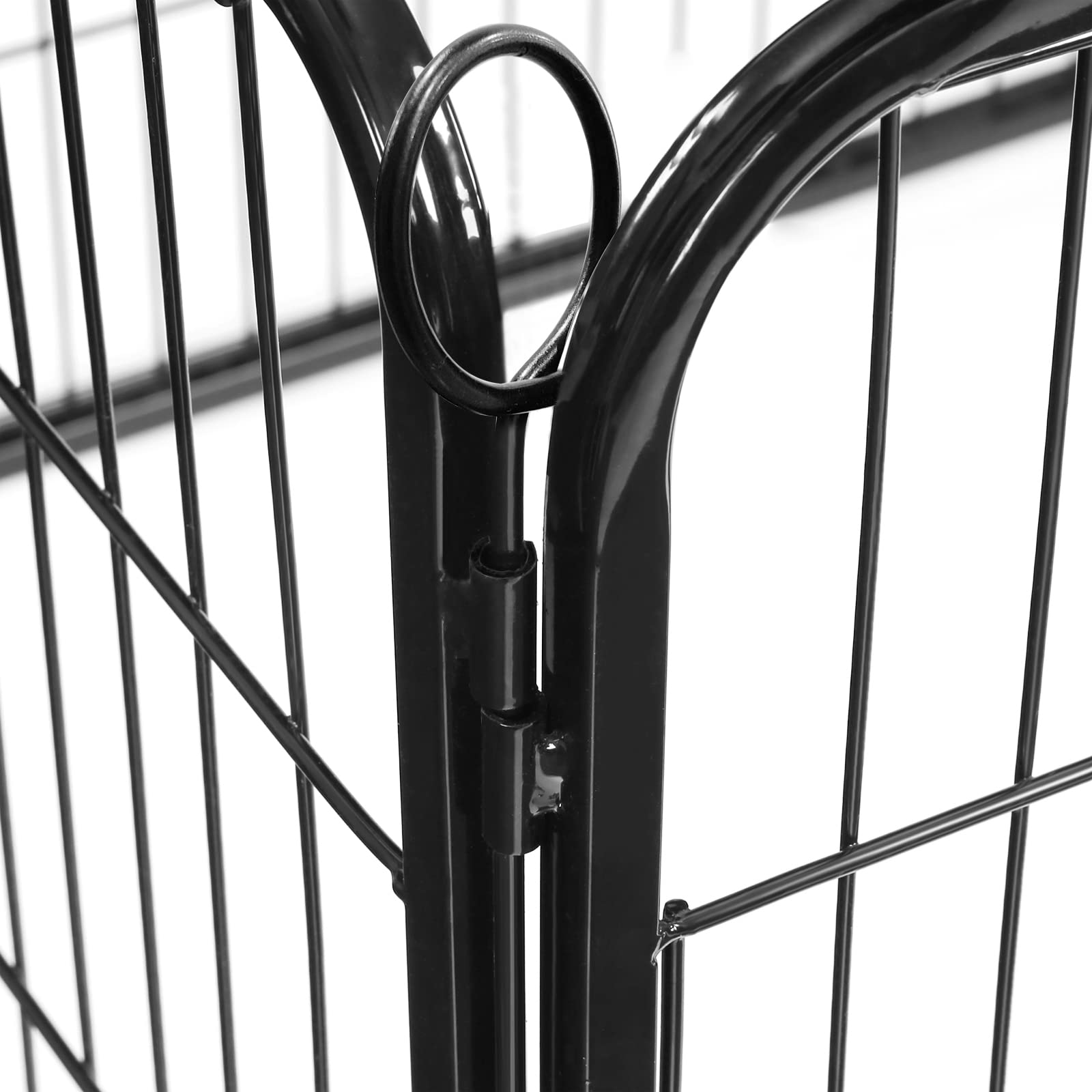 Jaula para perros de metal con una puerta - 122x80x70 cm, apta para interior y exterior, negro - 6