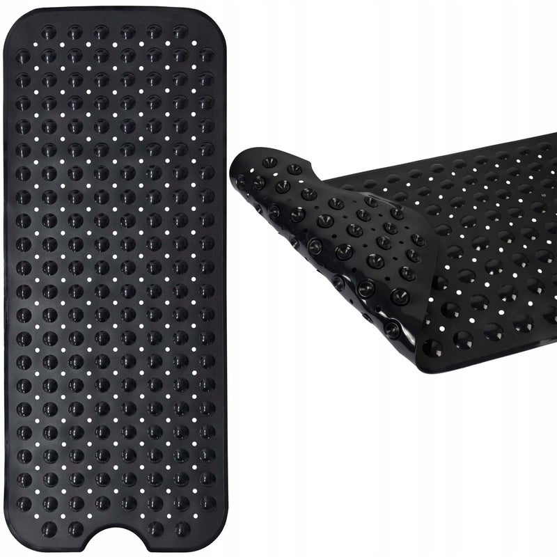 Mata łazienkowa antypoślizgowa Sepio 99x40 czarna do wanny długa