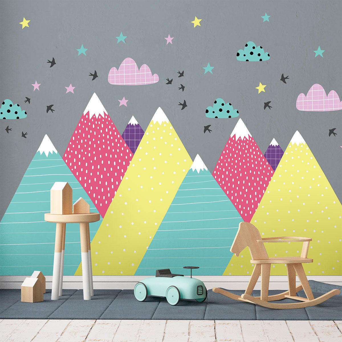 Adesivo bambino di montagna scandinavo neka - Sticker adesivo - adesivi murali - 90x135cm - 3