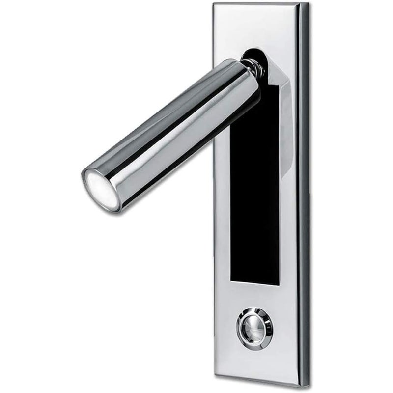 Lampka nocna LED - Ciepłe światło 3W - Wpuszczana i regulowana lampa ścienna - Regulowany reflektor z włącznikiem przyciskowym - do sypialni