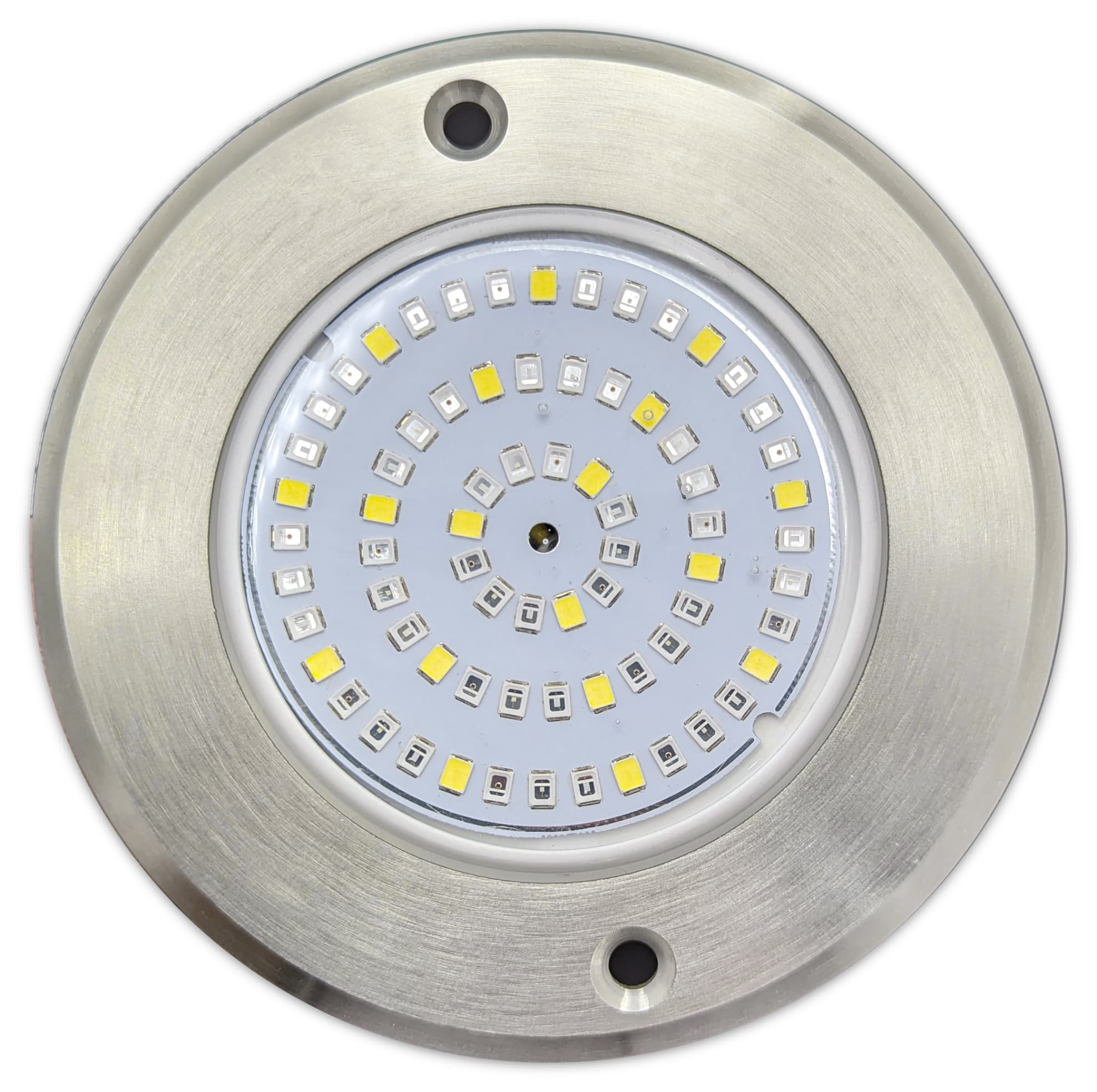 LedsC4 Proiettore LED Da Incasso Per Piscina AISI 316 - Sumergible Aqua Recessed 3xLED 5W - 663 Lm - 12V AC/DC - Acciaio Inox E Cristallo - 3