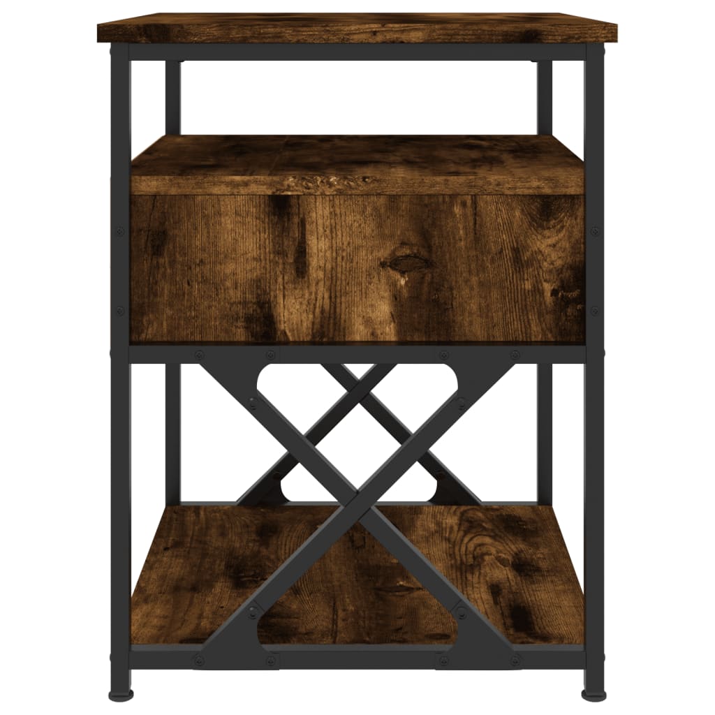 Maison Exclusive - Table de chevet chêne fumé 40x42x55 cm bois d'ingénierie - 7