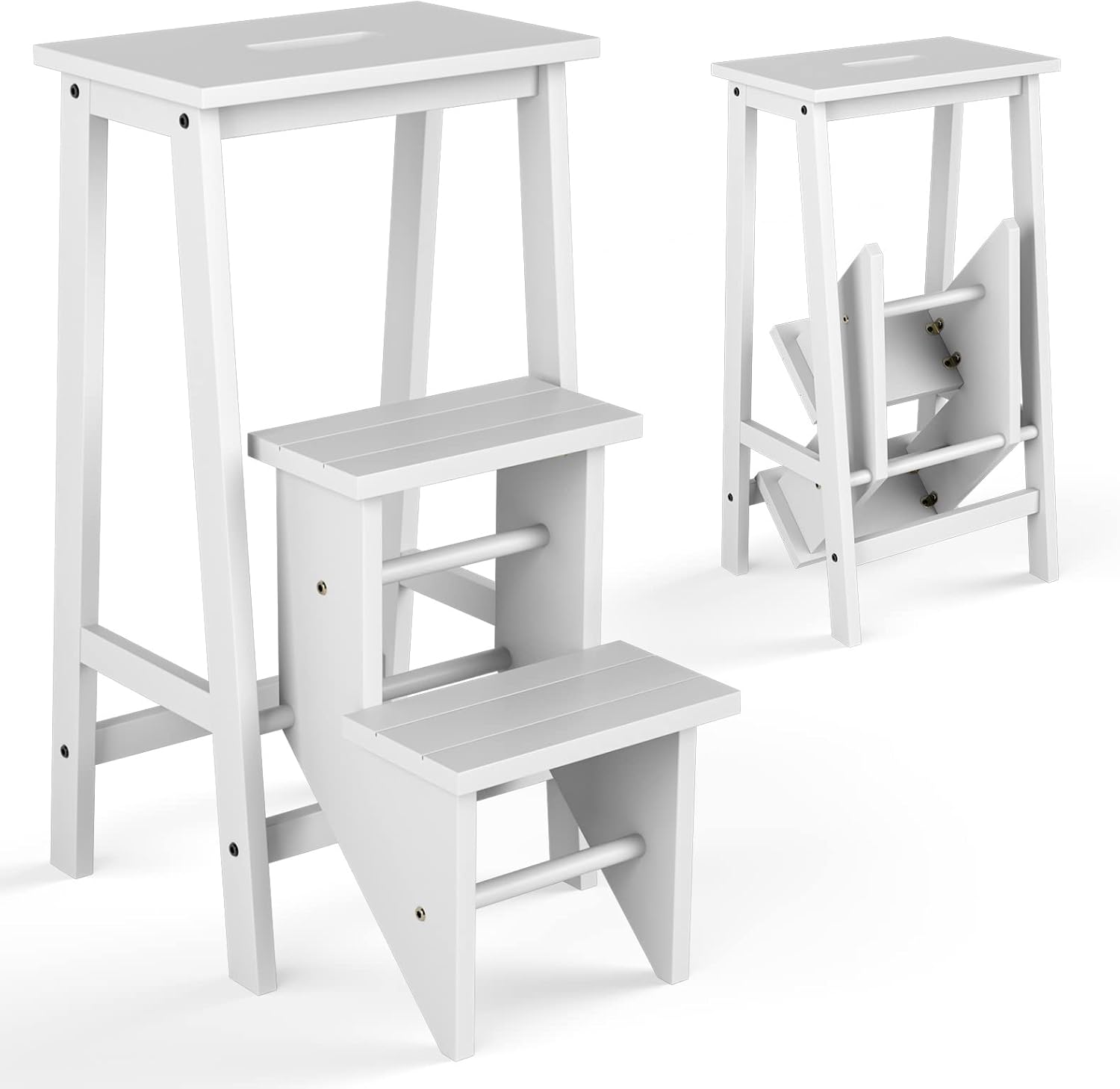 Sgabello a gradini in legno Scaletta pieghevole Sgabello