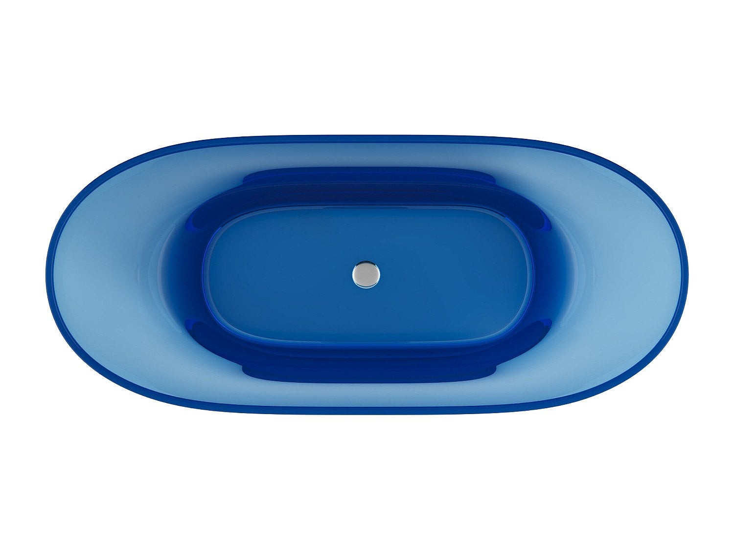 Baignoire îlot translucide - 160 x 72 x 56 cm - Résine - Bleu - 292 L - SPAVO - 3