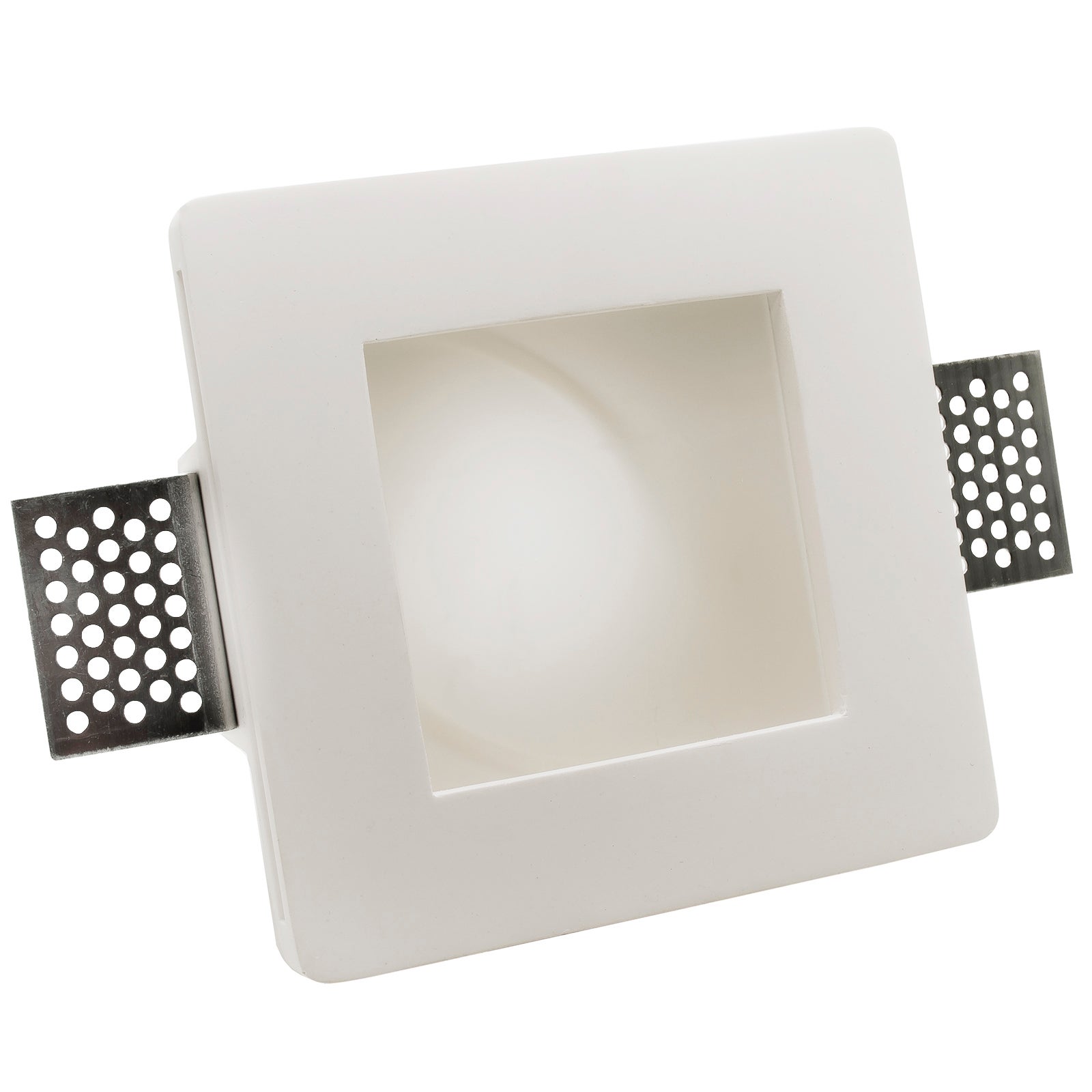 Support de spot encastré, en plâtre, intégration plaque de plâtre, carré, pour ampoule LED GU10 / GU5.3, trou d'encastrement 120x120 mm - 2