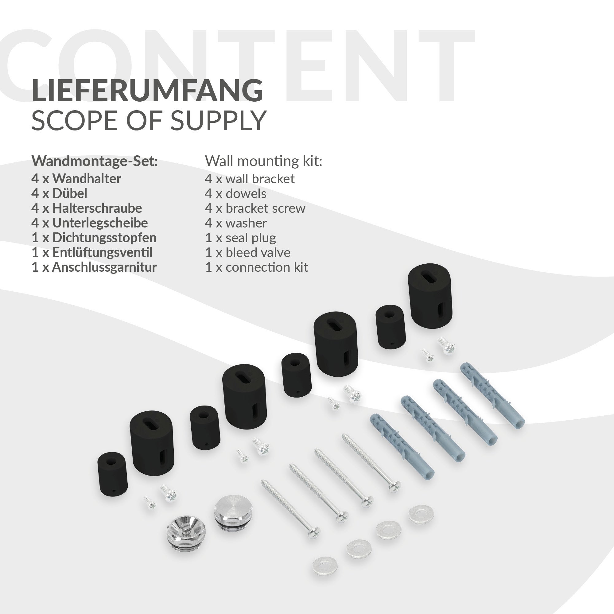 Radiatore EM in ferro Radiatore per asciugamani Radiatore da bagno Nero 600x1000 - 7