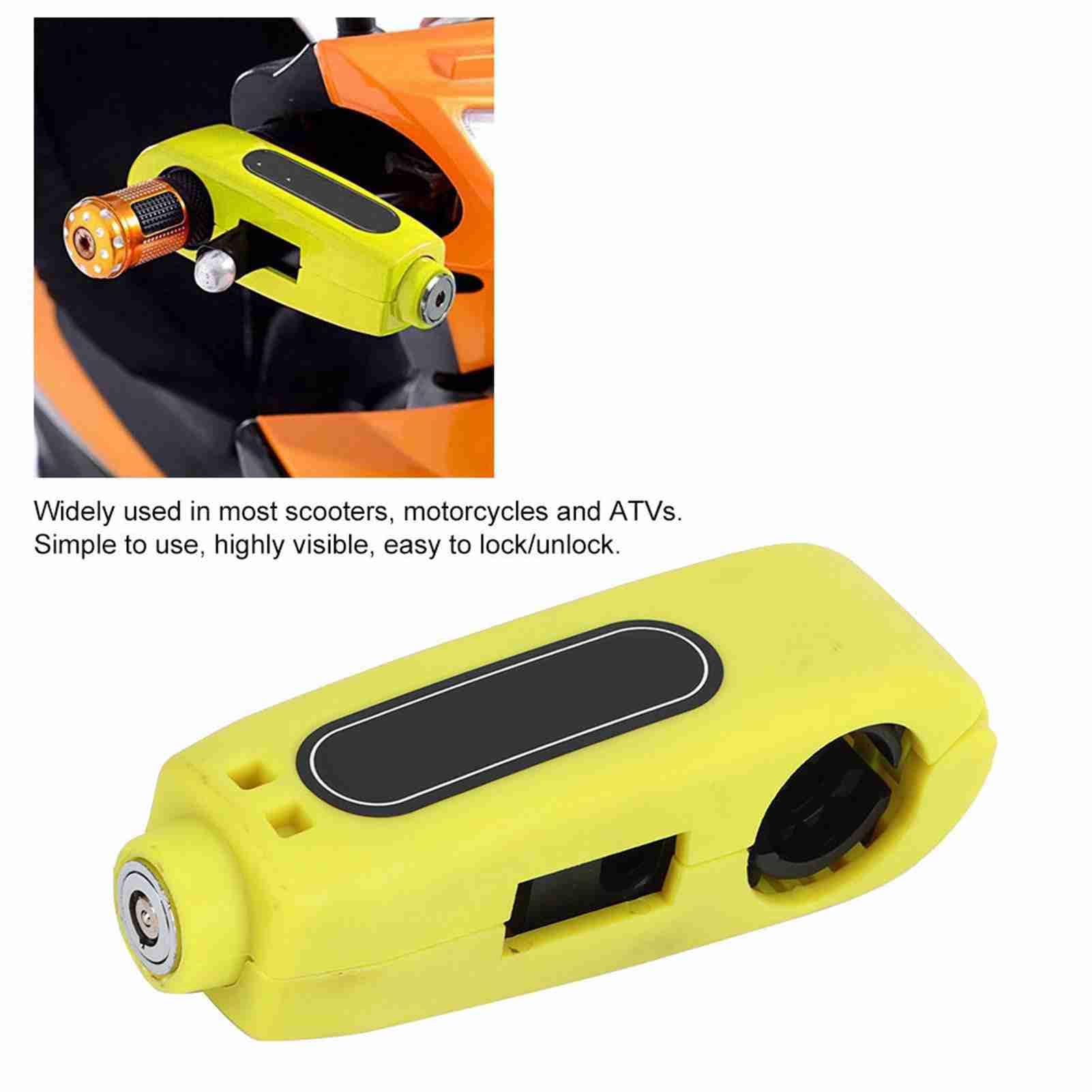 Blocco leva freno manubrio moto universale, manopola acceleratore, antifurto, sicurezza (giallo) - 7