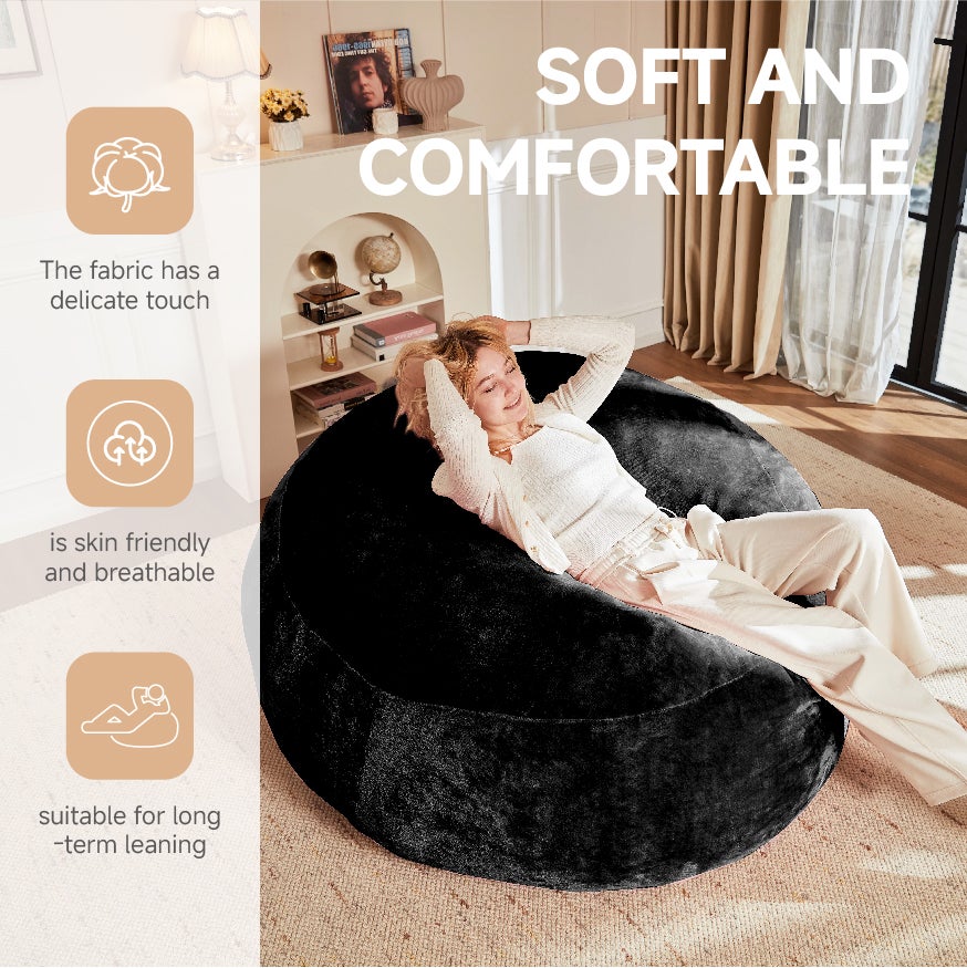 Pouf poire de 120 cm, canapé pour adultes, fauteuil de lecture doux et confortable, idéal pour les chambres, les balcons et autres espaces. - 5