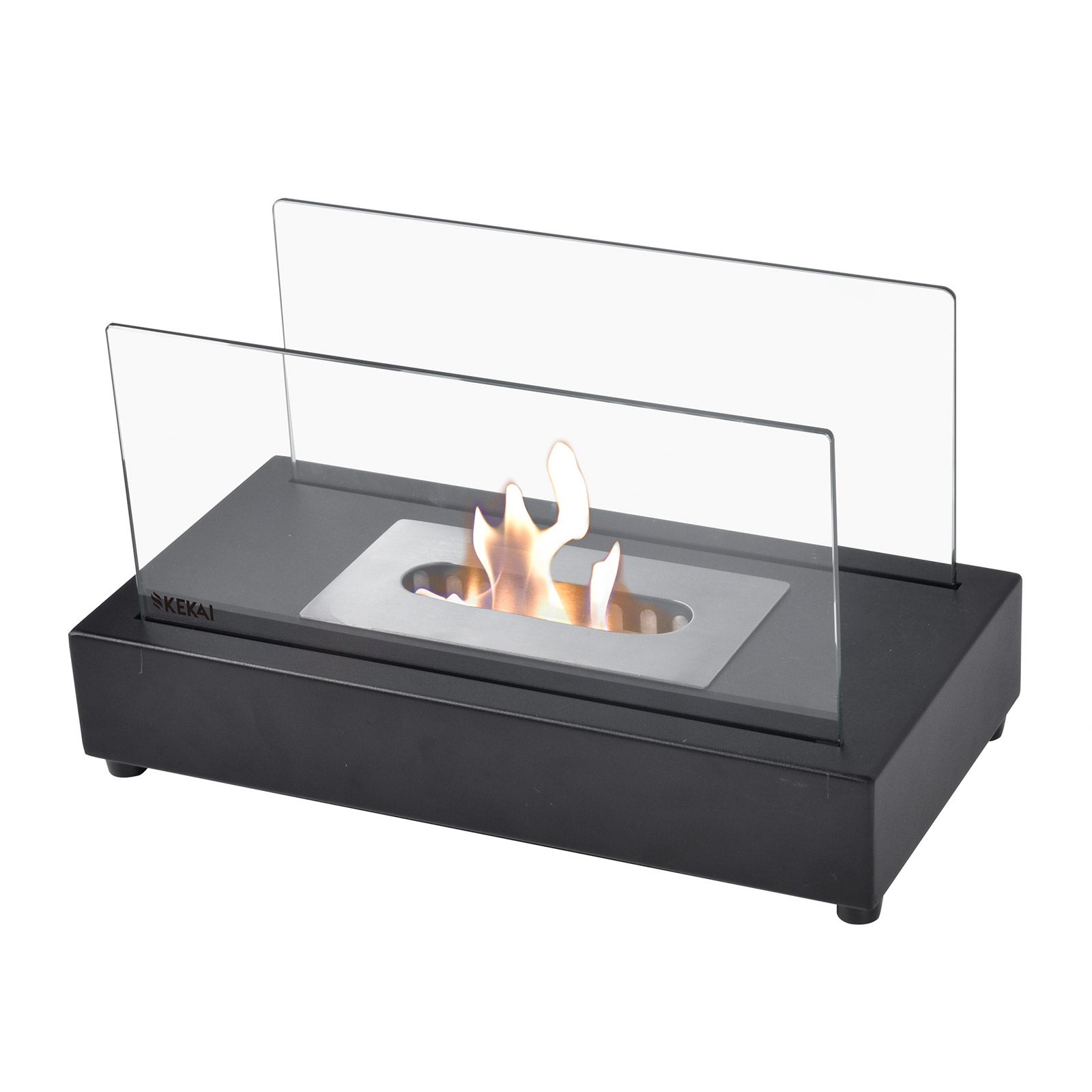 Biochimenea de Sobremesa Kekai Etna 35,5x18x20,5cm Quemador de Acero Inoxidable, Vidrio Templado y Accesorio Apagallamas - 6