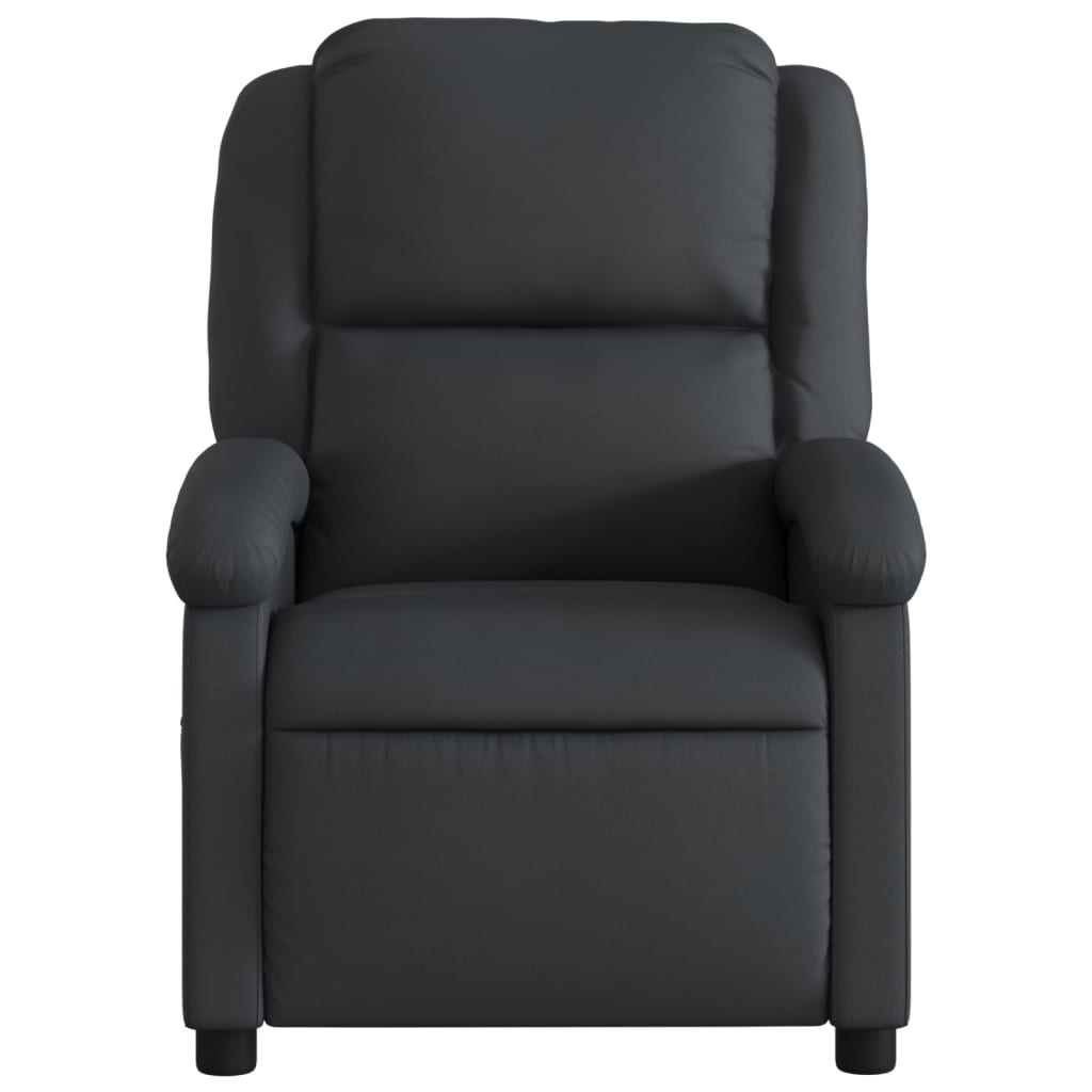Fauteuil de Salon，Chaise，Fauteuil de massage inclinable noir cuir véritable - 7